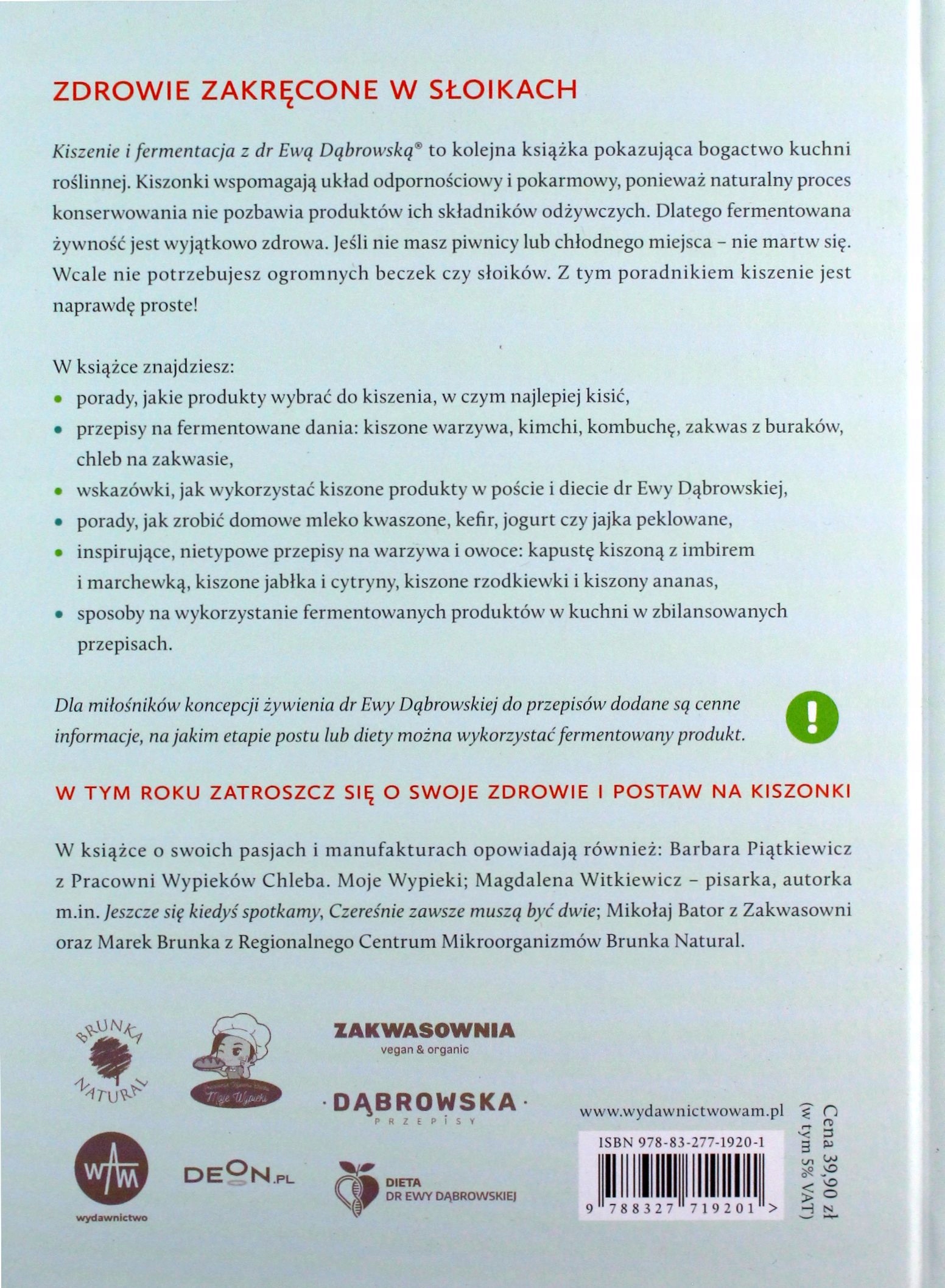 KISZENIE I FERMENTACJA Z DR EWĄ DĄBROWSKĄ? DOMOWE Stan opakowania oryginalne