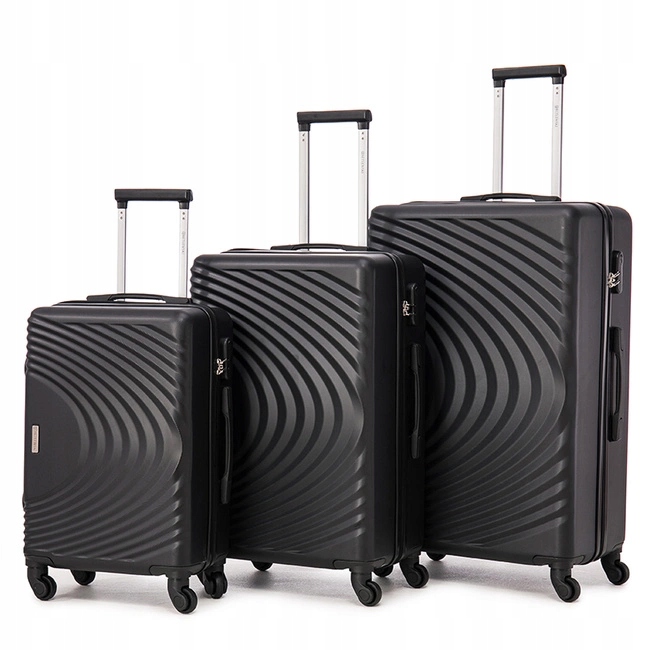 Zestaw 3 walizek BELTEWSKI SINOPE czarne BWA-055 3 Kolor czarny