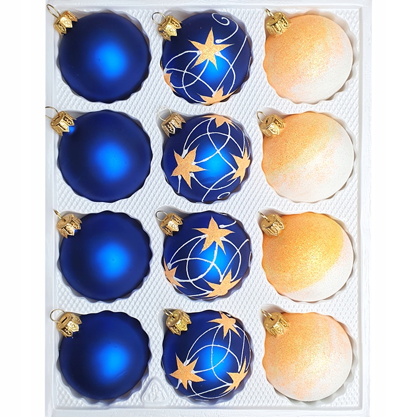 

Bombki 6cm/12szt mix dekor szklane choinka zestaw