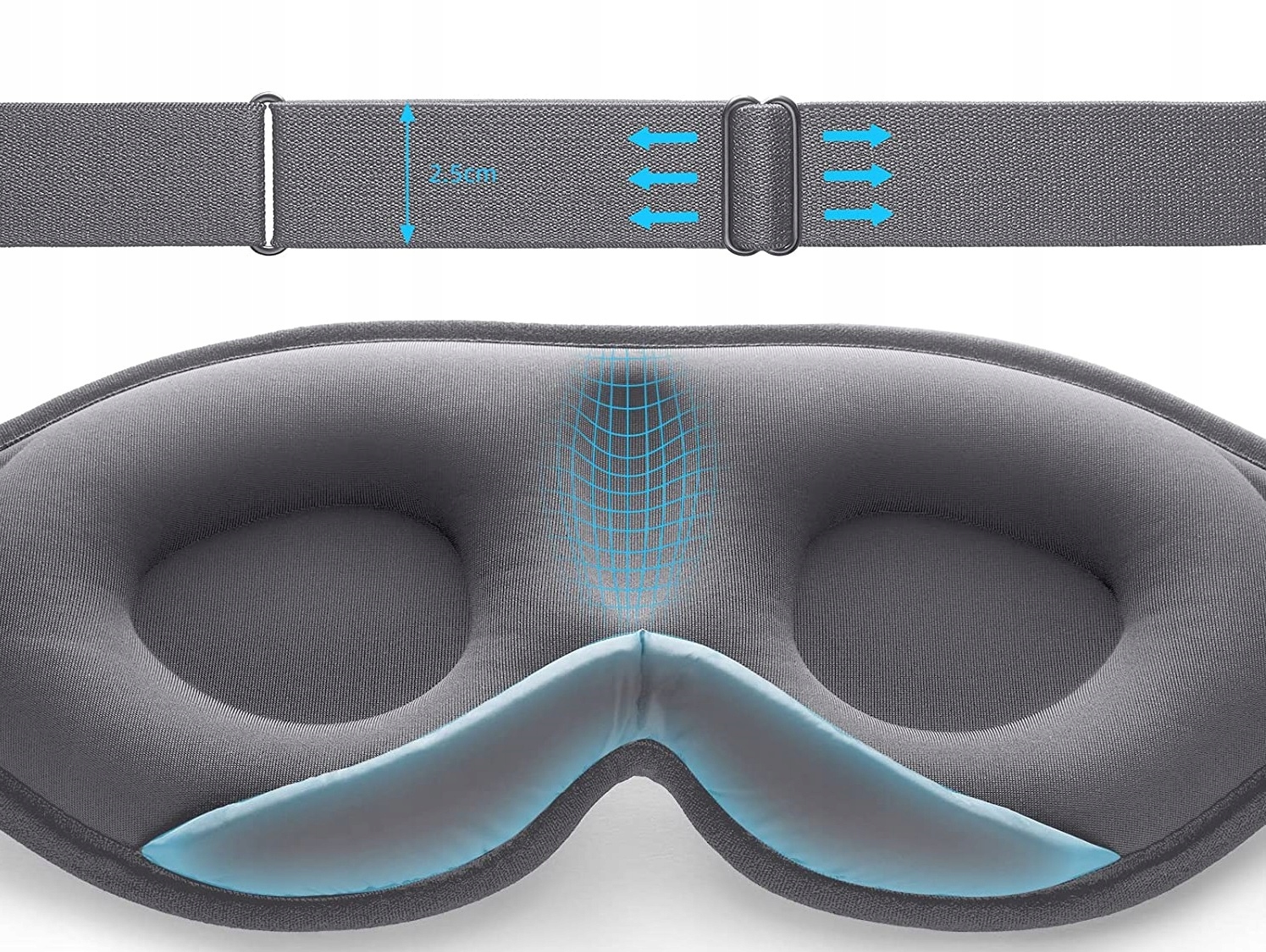 Maska do spania na oczy z pianki memory unisex pomarańczowa PRO Trilancer Wzór dominujący bez wzoru