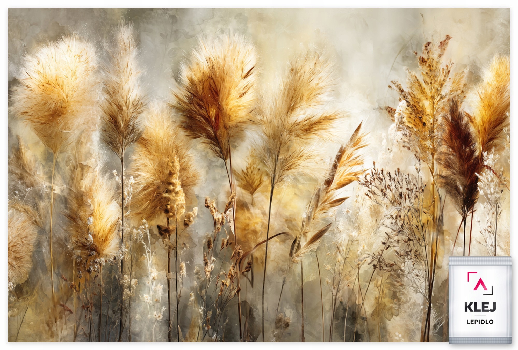 Fototapeta Flizelina Tráva Pampasová Klas Puch Natura Boho 300x250 155g