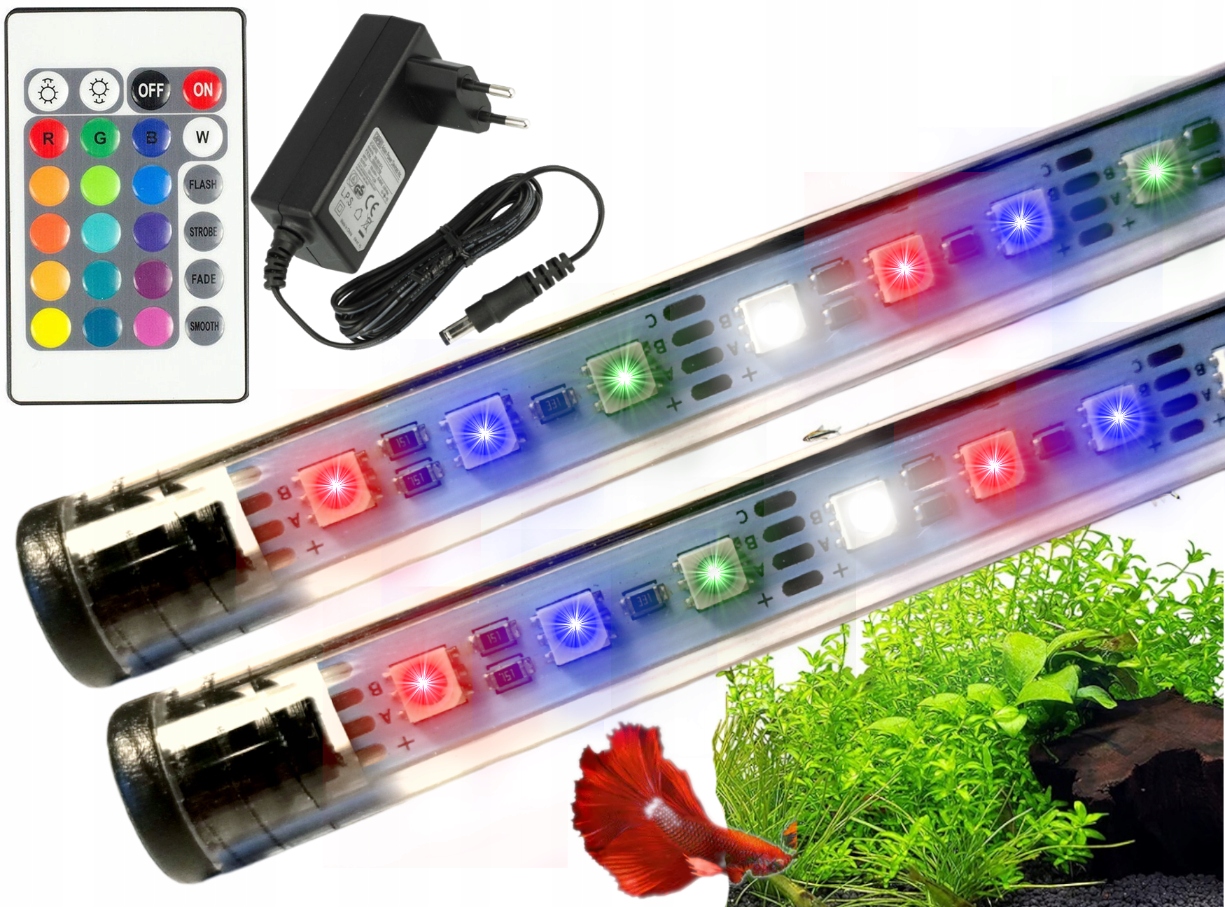 Levně Lumi Flora Led žárovka sada 2 x 40 cm osvětlení Akvárium 5730 Rgb