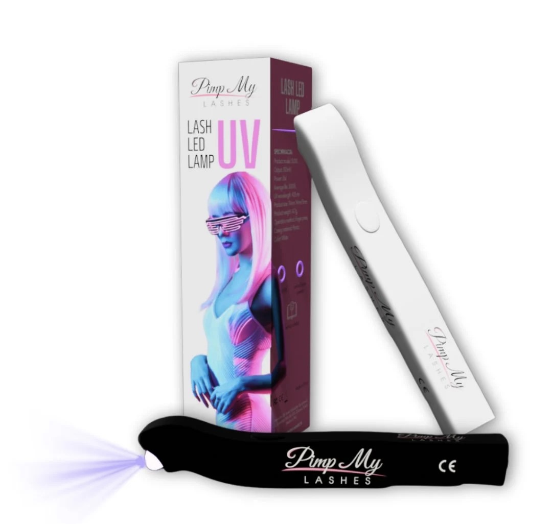 Mini lampa Uv na pęsetę do przedłużania rzęs Pimp My Lashes Czarna