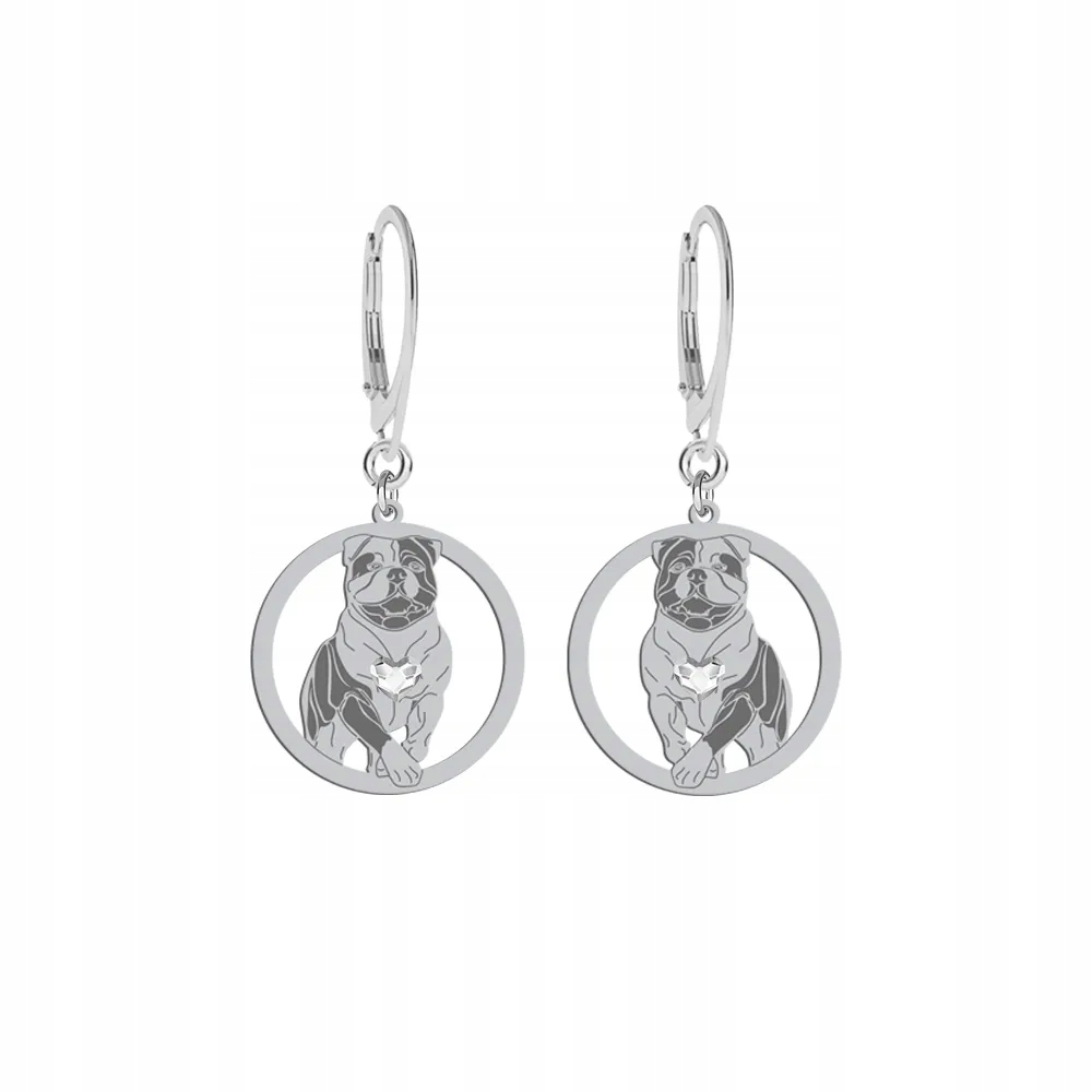 Stříbrné Náušnice Americký buldoček 925 Dárek Žena Gravírování Bonus