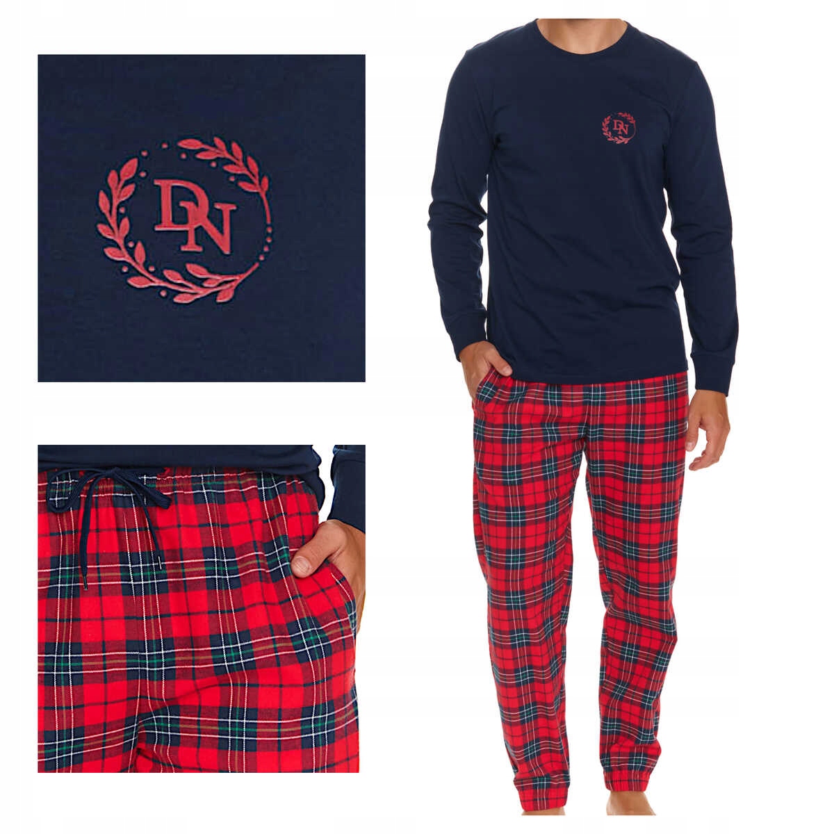 Doctornap Pánské bavlněné pyžamo s dlouhým rukávem Pmb 7128 navy blue 2XL