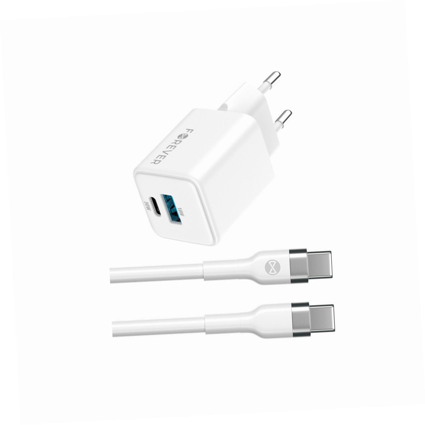 Szybka ładowarka GaN 30W Usb i Usb-c z kablem do Samsung Galaxy M12