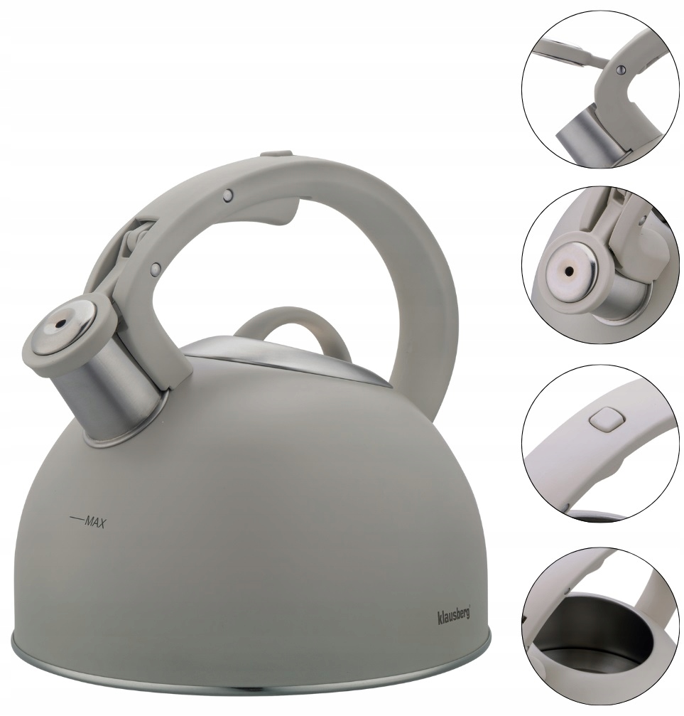 Konvice Klausberg KB-7912 2,5L Šedá ocelová s hrubým dnem Indukce Gaz