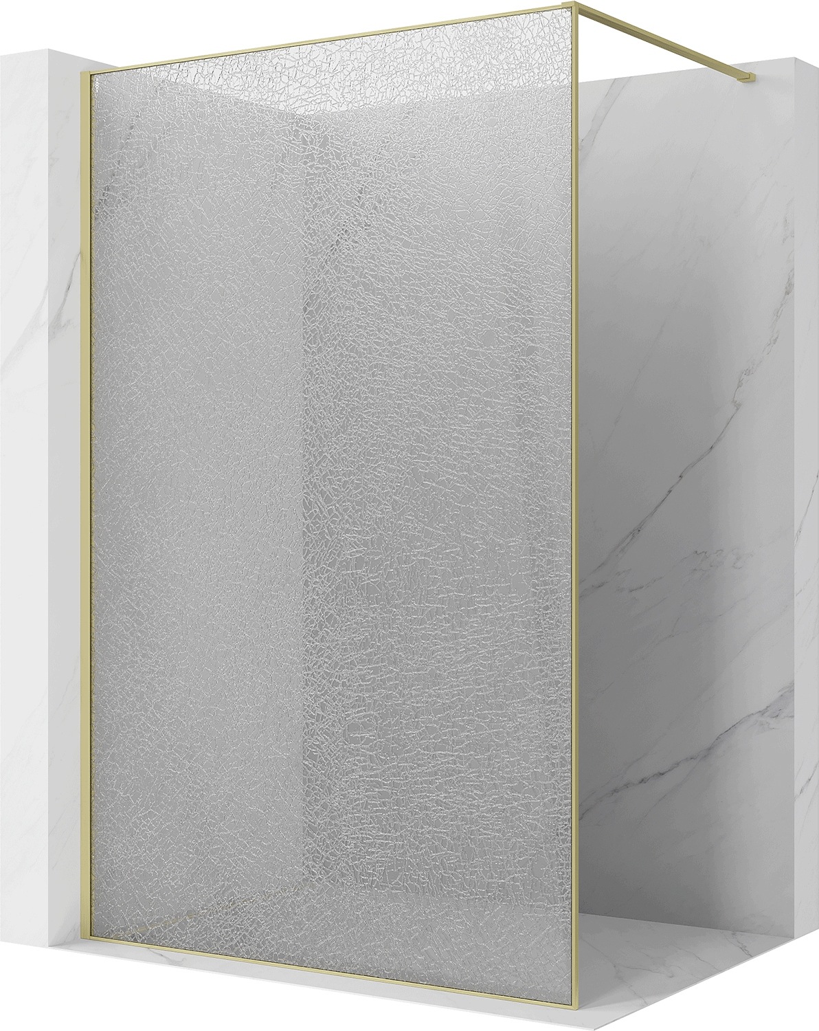 Mexen Kioto Ścianka Prysznicowa Walk-in 90X200 CM 12MM Złota Szczotka