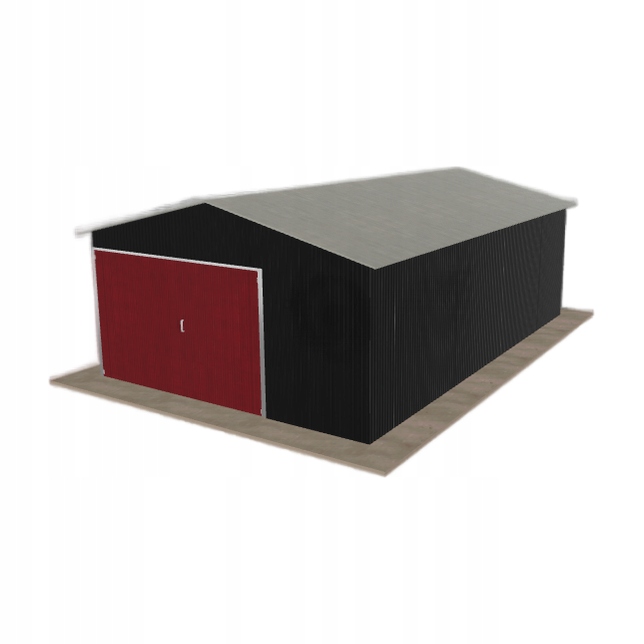Plechová garáž 4.5x7 m jednopolohová, dvouspádová, černá