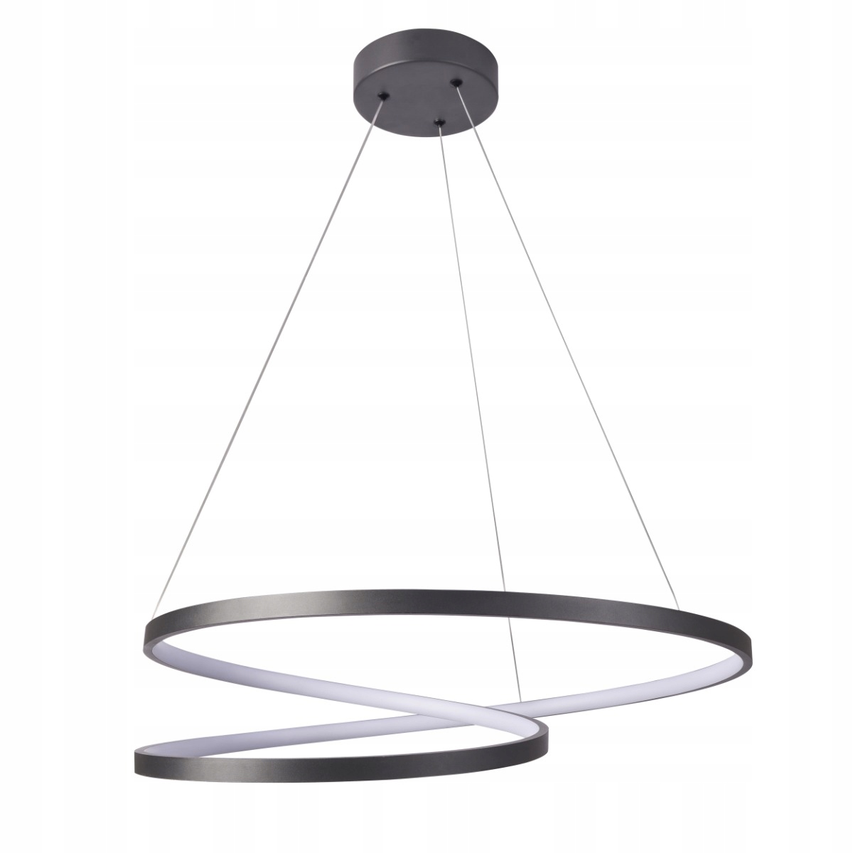 Moderná závesná Led lampa antracitová, neutrálna farba do obývačky 60 cm Polux