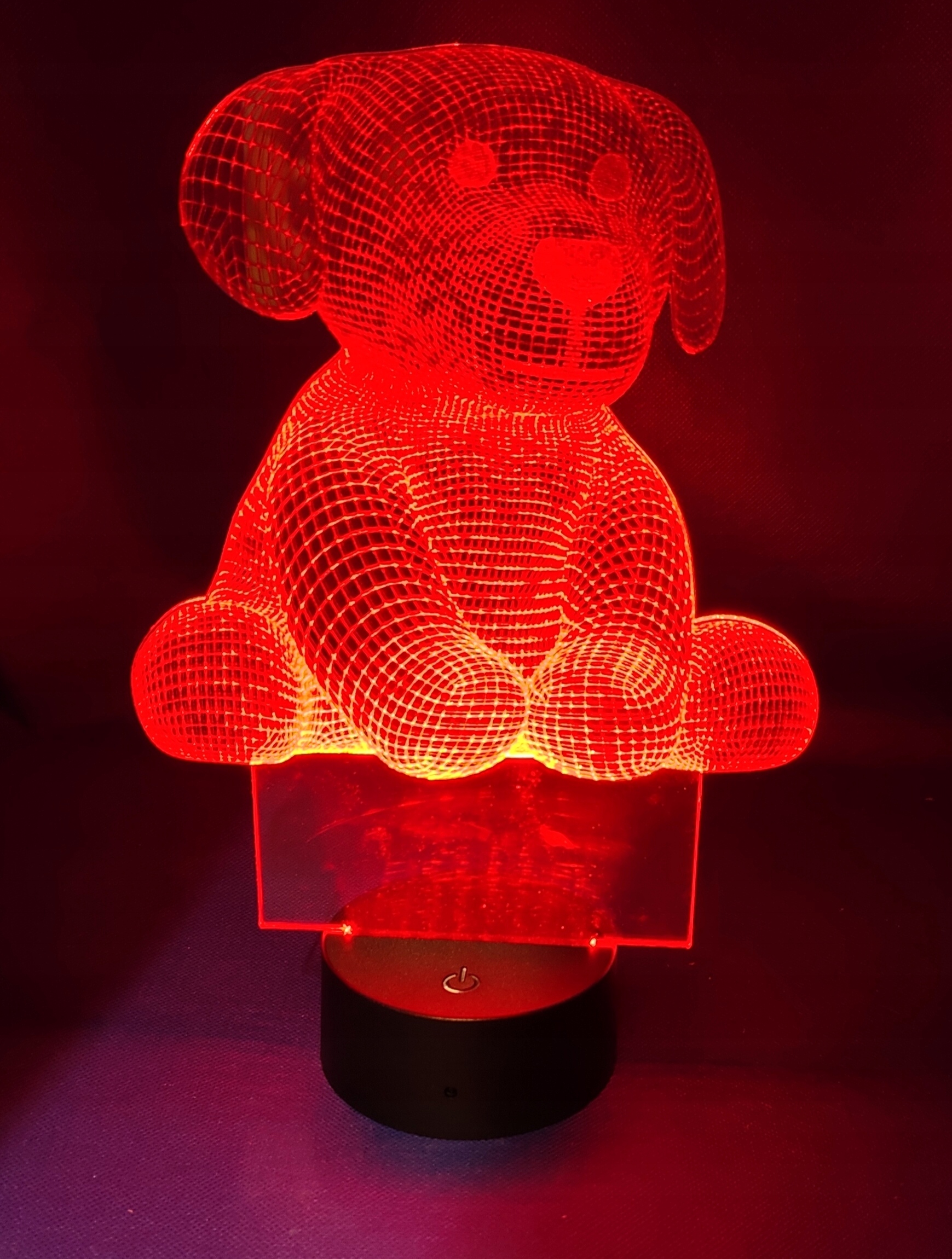 Lampka nocna 3D pies, piesek/misio RGB pilot zmiana kolorów plexi podstawka EAN (GTIN) 5907213780185