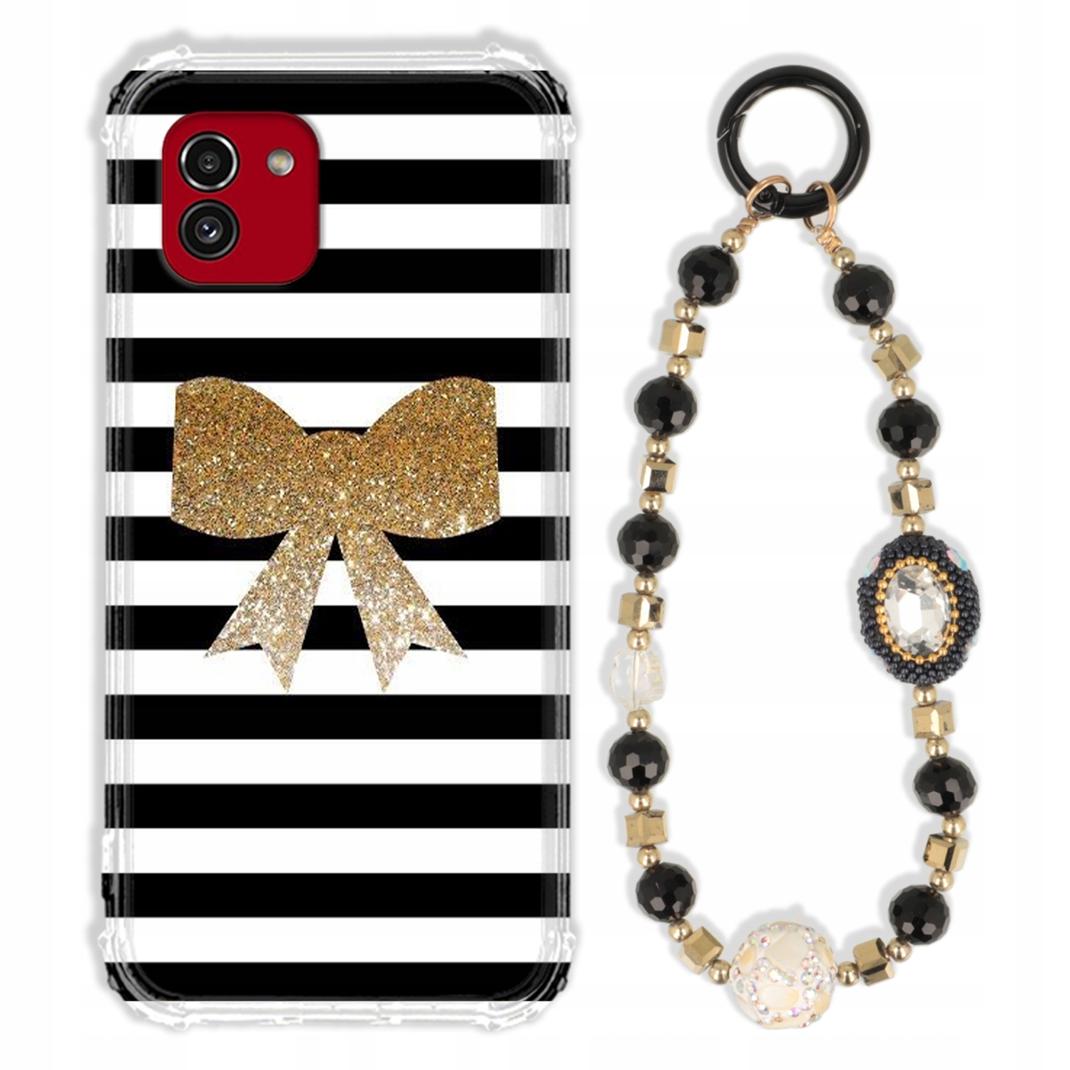 Puzdro Na Samsung A03 Case Antishock Zirkóny Čierno Zlaté|odolné|pevné