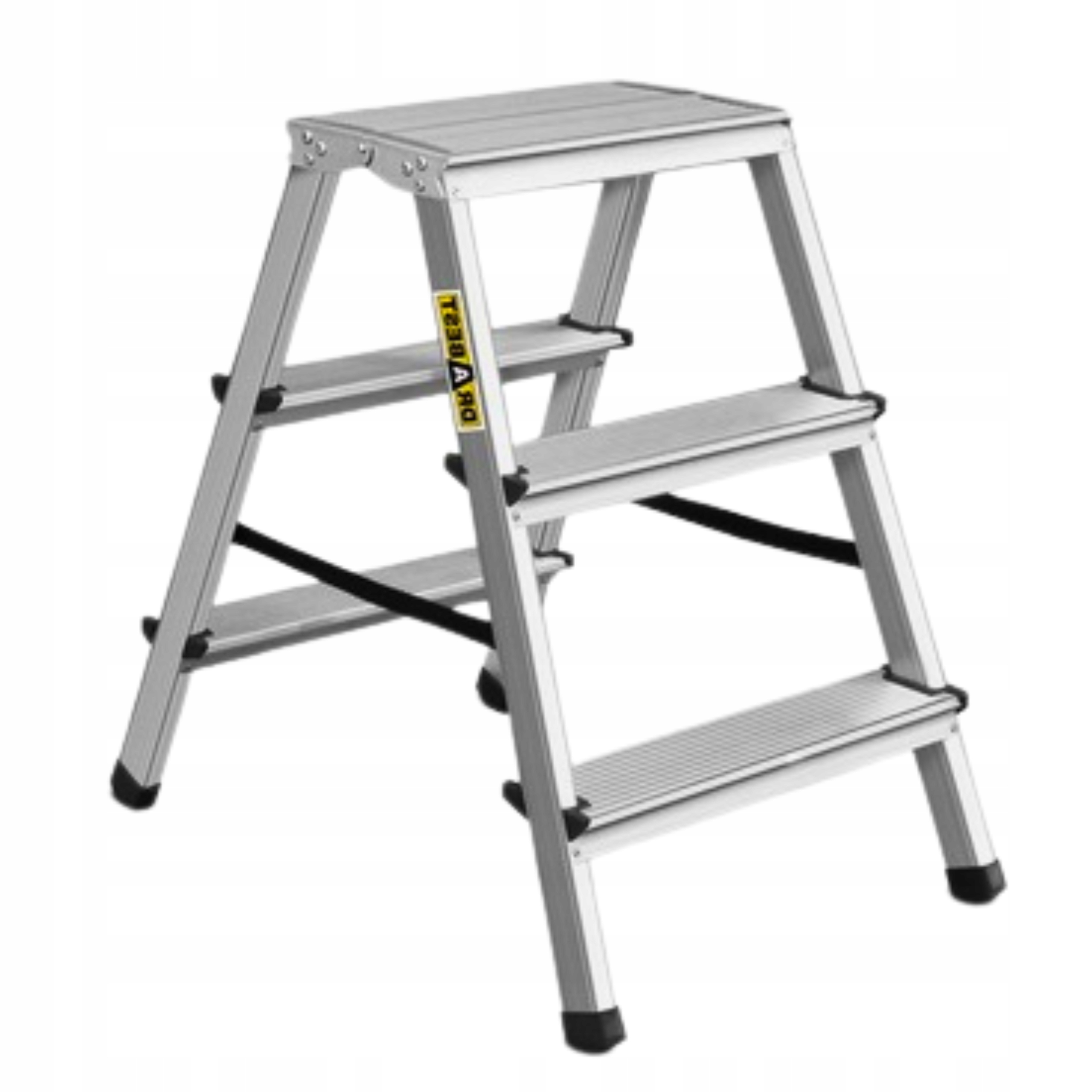 Hliníkový rebrík Obojstranný trojstupňový Schodíky Stolička 125 kg 2,62 m