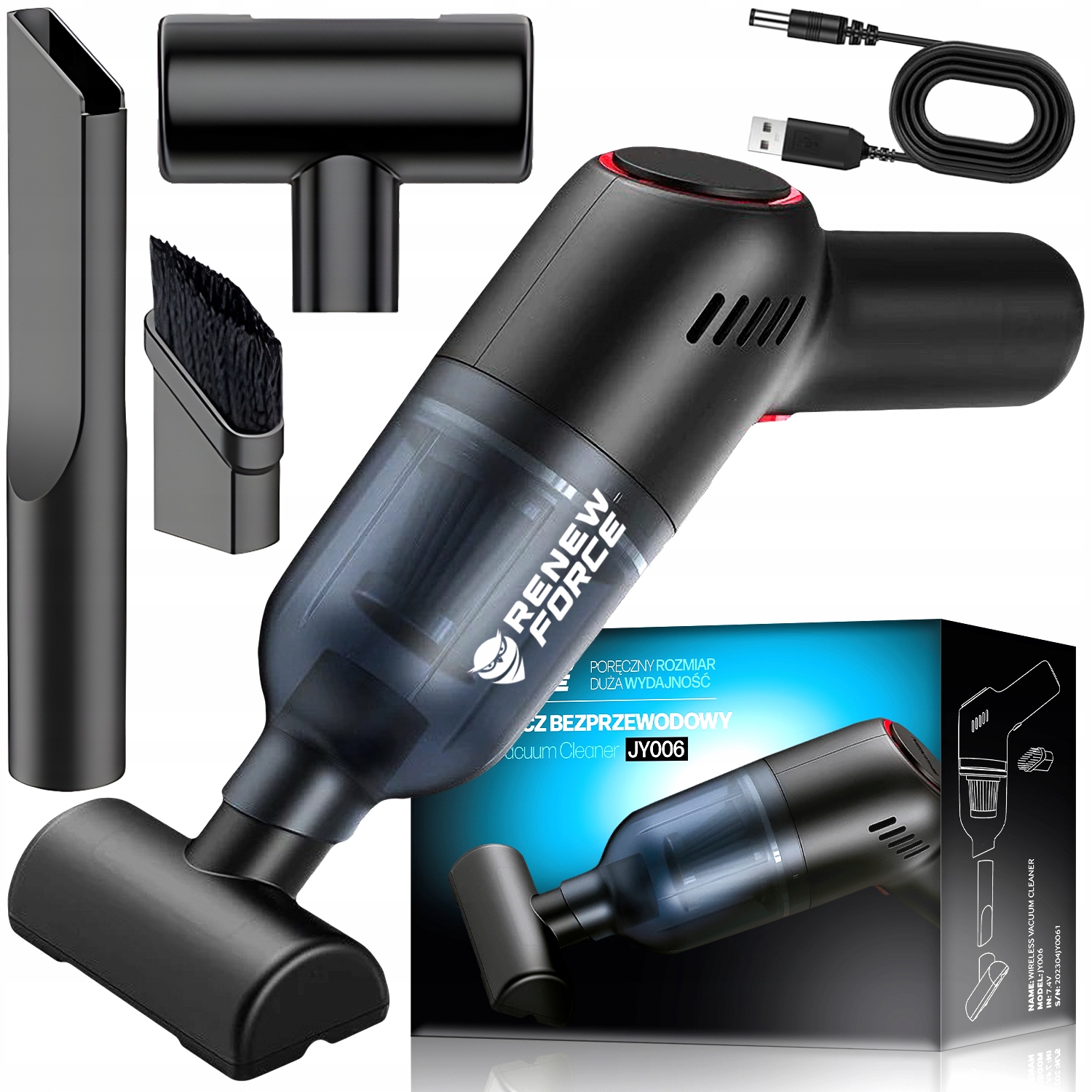 ODKURZACZ SAMOCHODOWY BEZPRZEWODOWY RĘCZNY HEPA