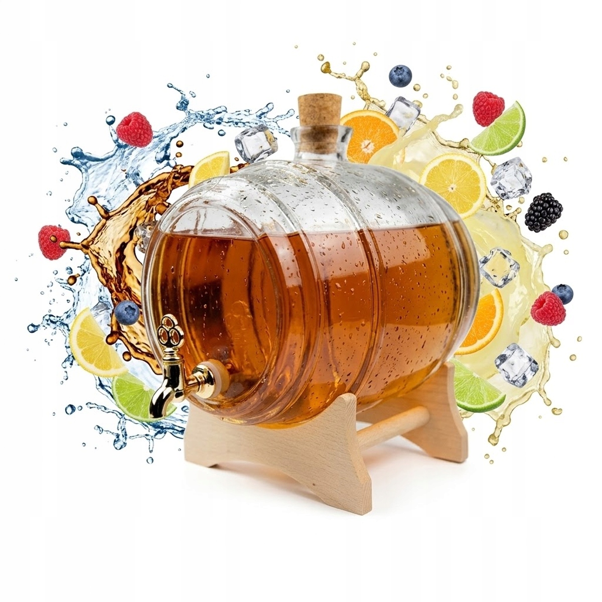 Skleněný sud 5 l Antálek na bimber Svatební Hostina Svatba Dárek Bezbarvý