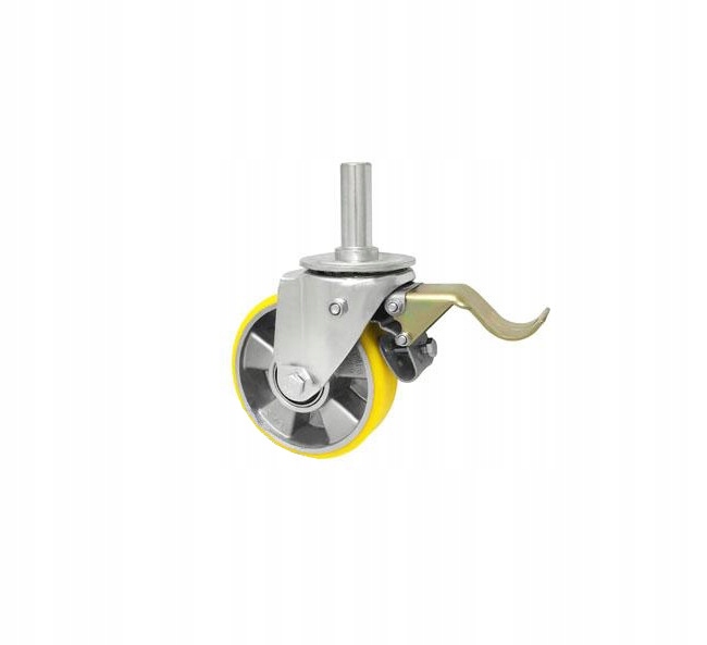 Hliníkovo-polyuretanové kolo s trnem a brzdou fi140