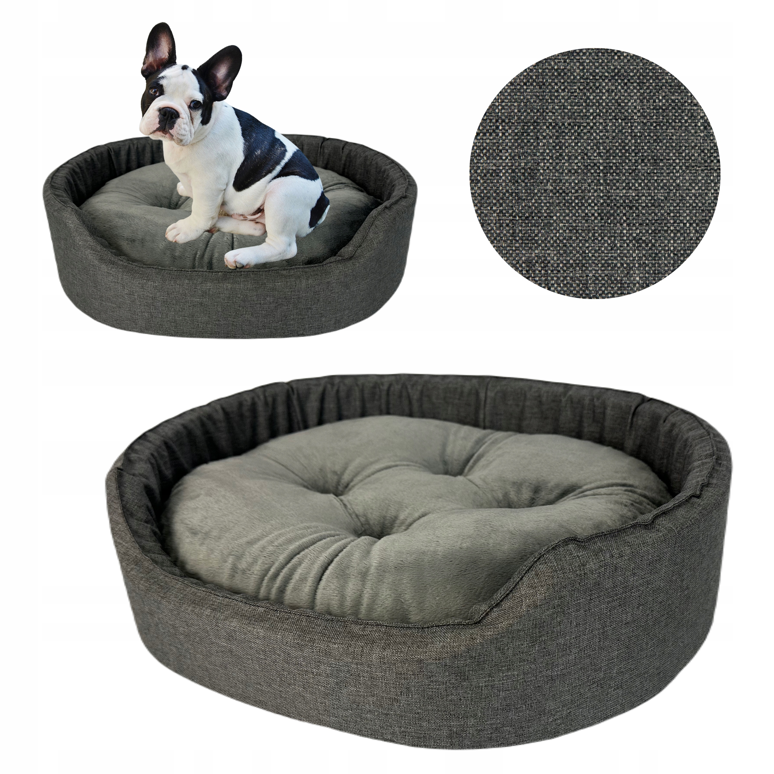 Levně Pelíšek Pro Psa Kočku Voděodolné Kotec Látková Oválná s polštářem M