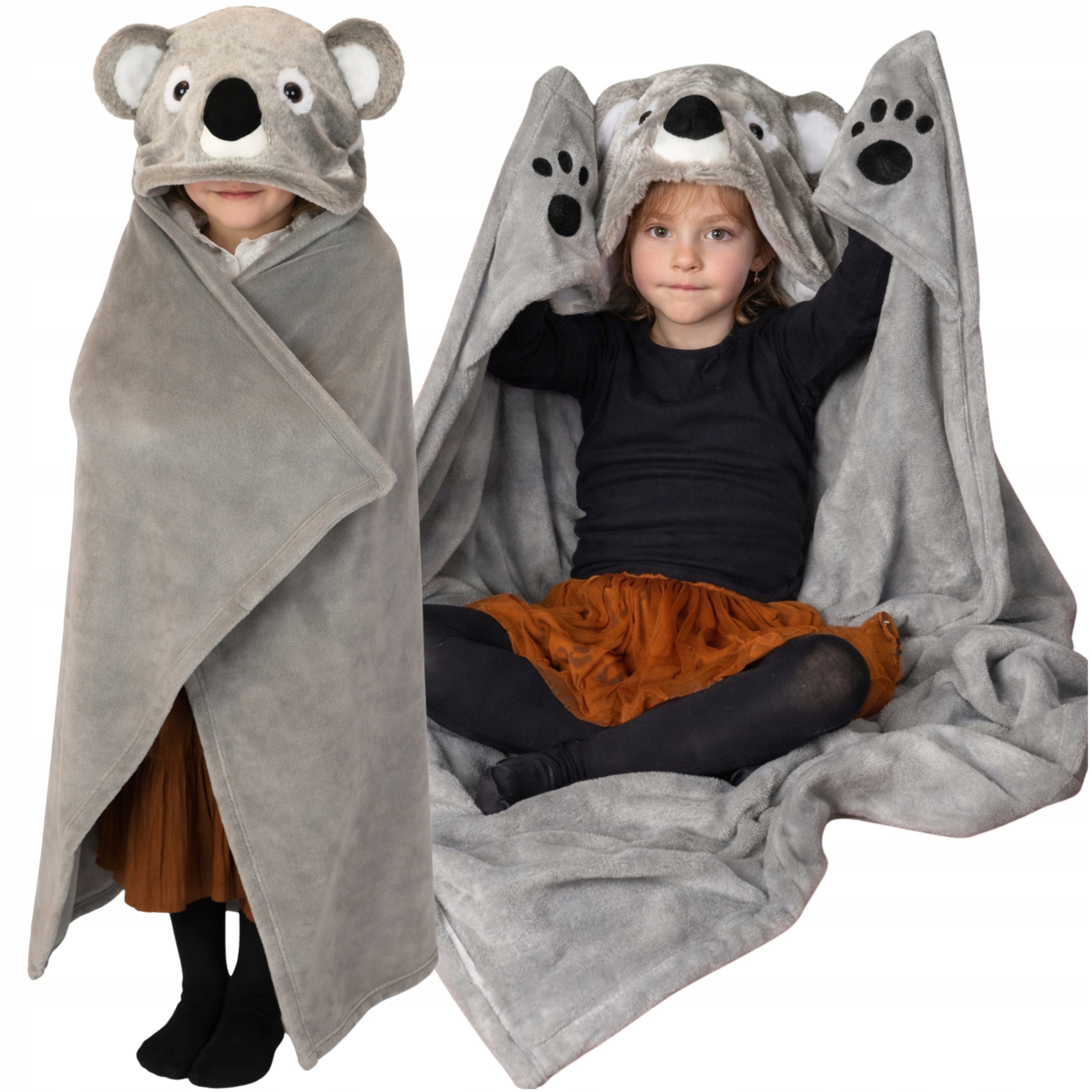 Deka s kapucí Dětská deka Koala Noxxiez Polarová 130 x 100 cm