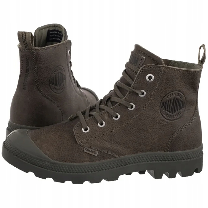 Kožené boty Trapery Palladium Pampa Zip Dusky Green 76888 Khaki