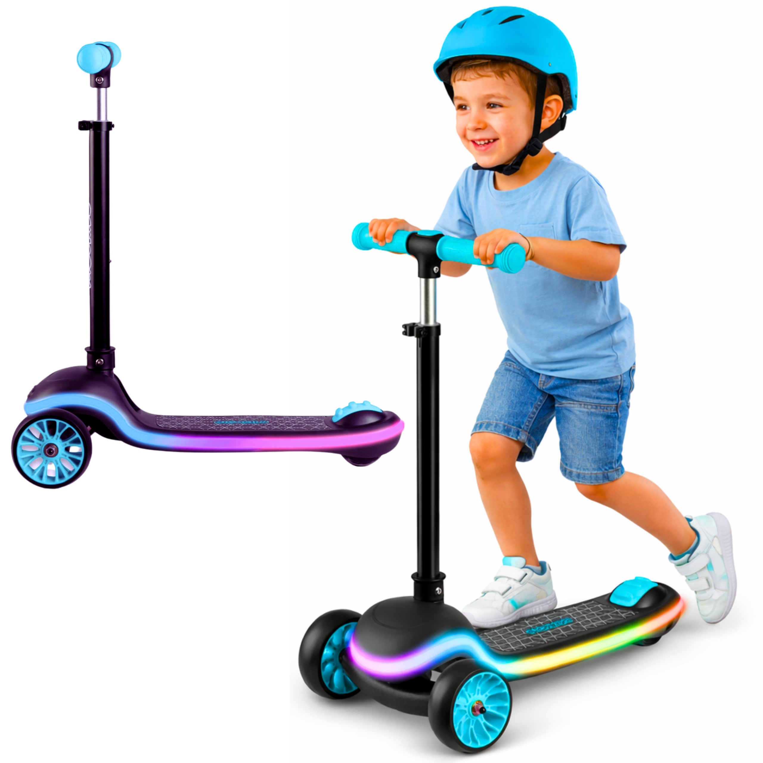 Hulajnoga dziecięca trójkołowa balansowa Led składana regulowana