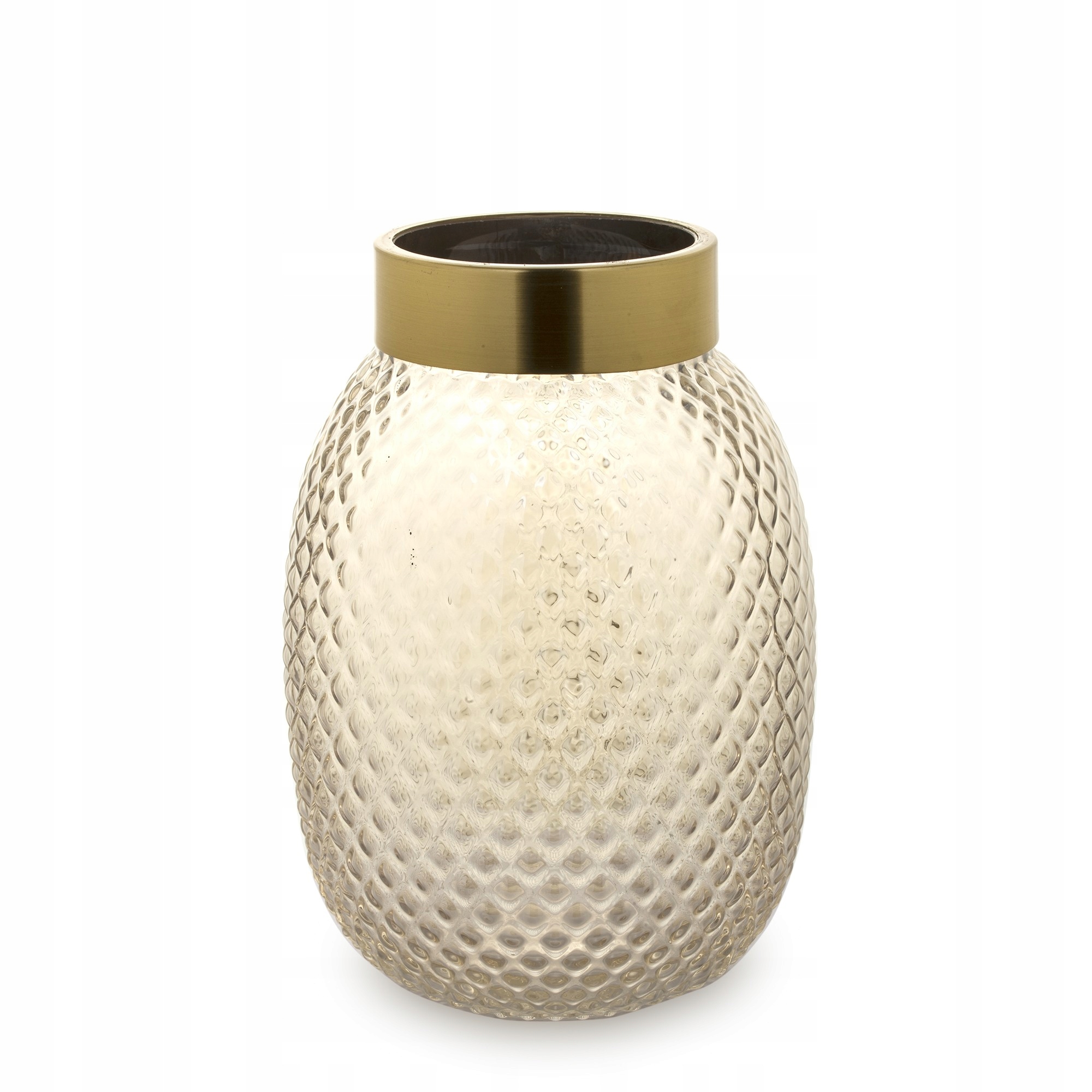 WAZON NA KWIATY SZKLANY NOWOCZESNY 24 CM ZŁOTY