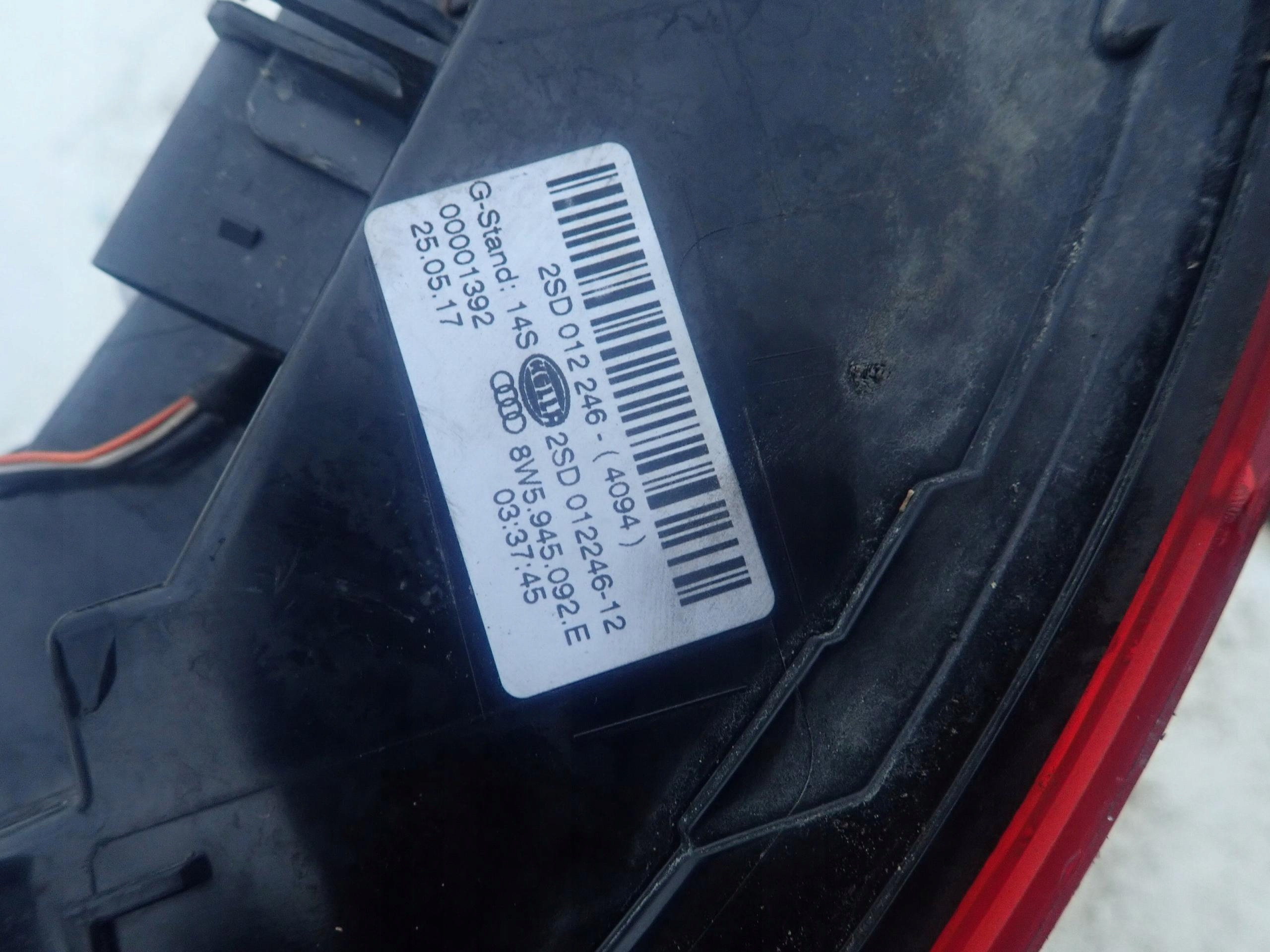 AUDI A4 B8 8W5 sedan light right rear part rear