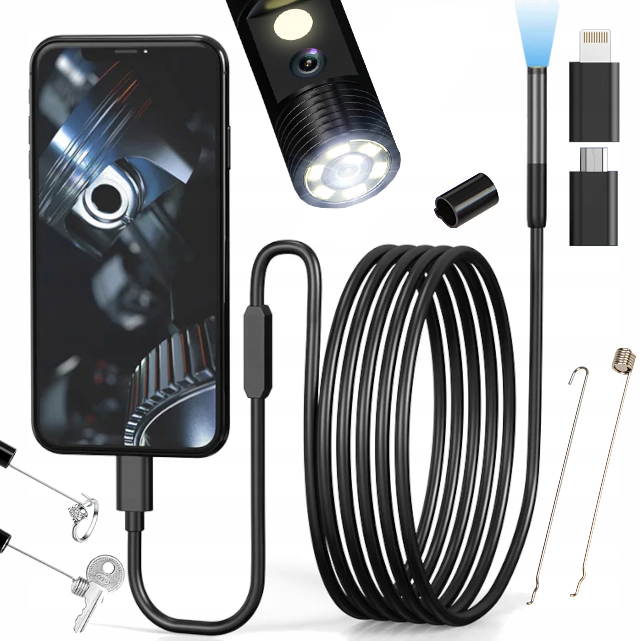 Inspekční Endoskopická Kamera 2M Usb C Telefonu Aplikace Hd Dvě Kamery