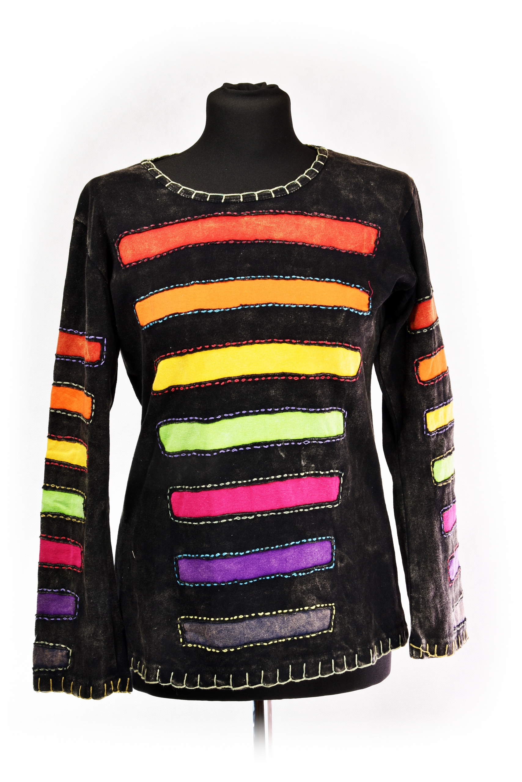 Bavlněná Mikina 100 % z Nepálu, ruční Všívání