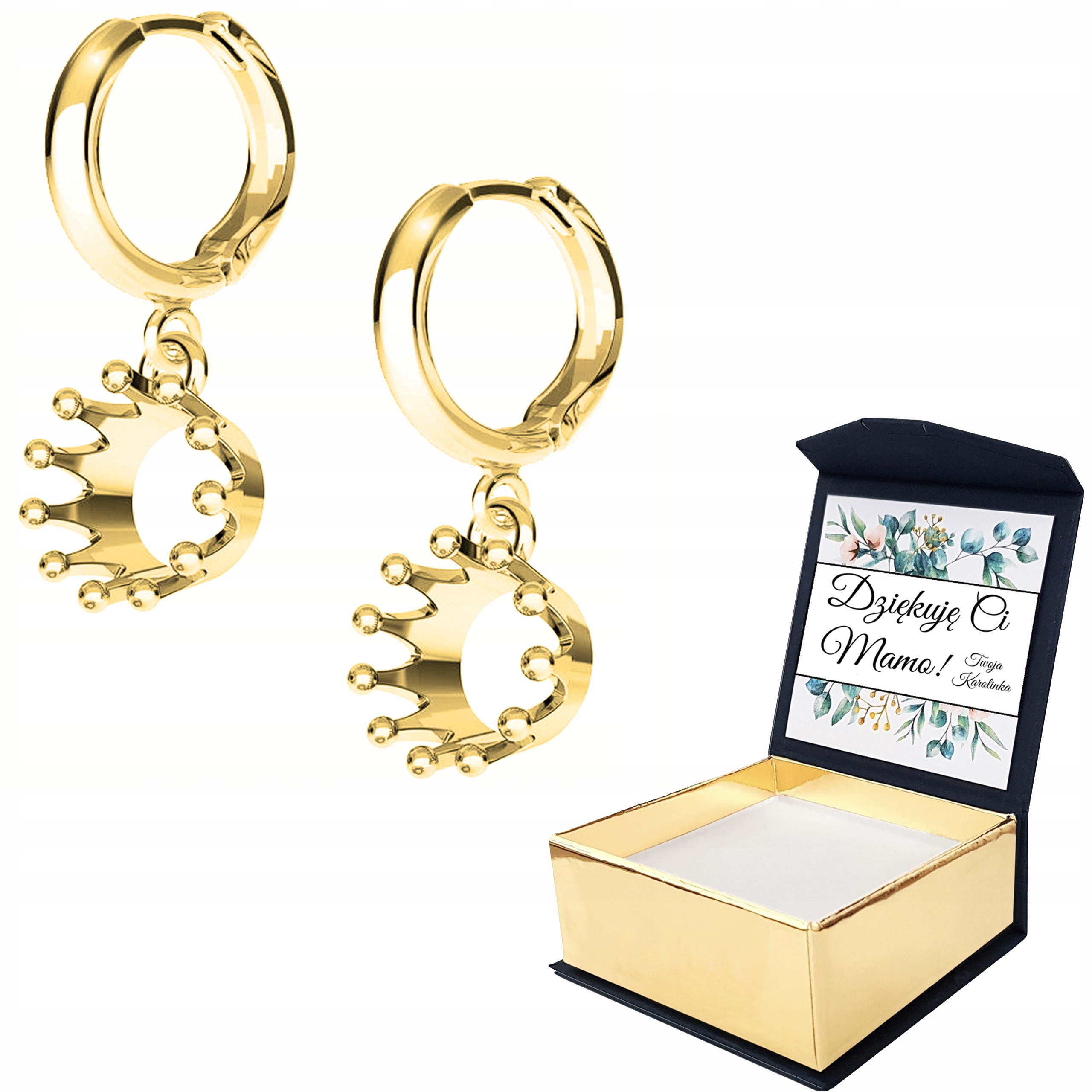 Náušnice zlaté Korunka 925 Vlastní Potisk