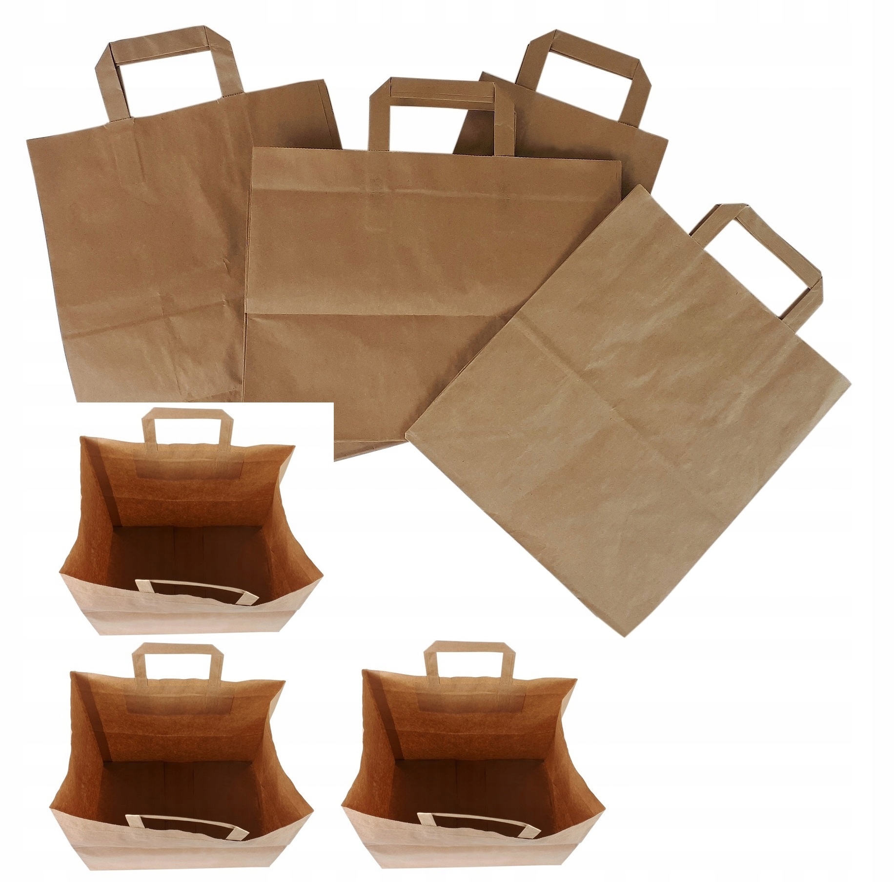 Torba papierowa Ekologiczna 80g torby 260x170x330 250szt brązowa eko