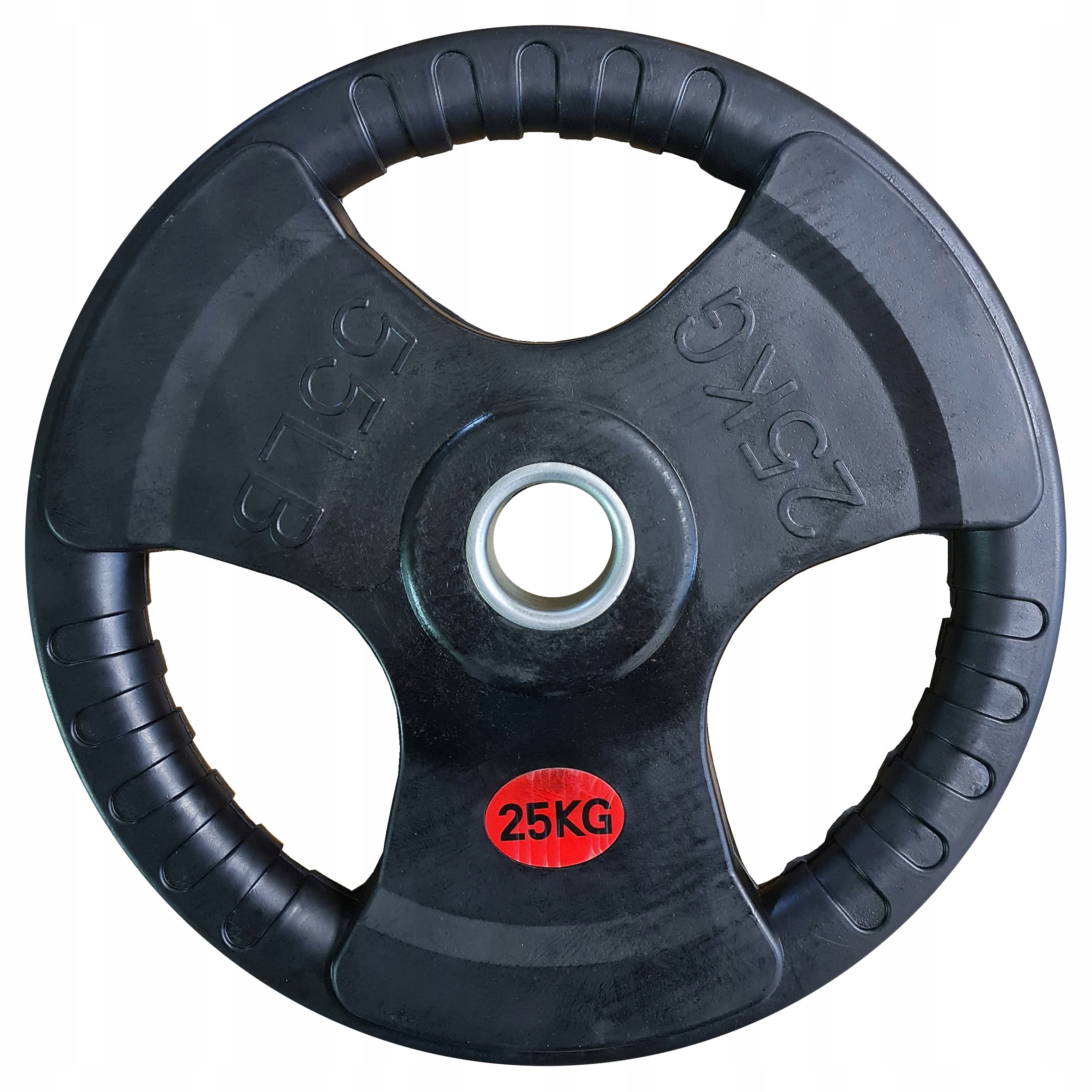Wymienny gumowany krążek z uchwytami 25 kg średnica 50 mm