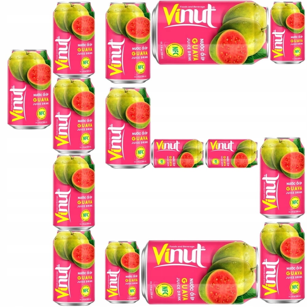 Levně 15 x Nápoj z ovoce Šťáva Příchuť Guava Vietnamský Guava Juice Drink 330 ml Vinut