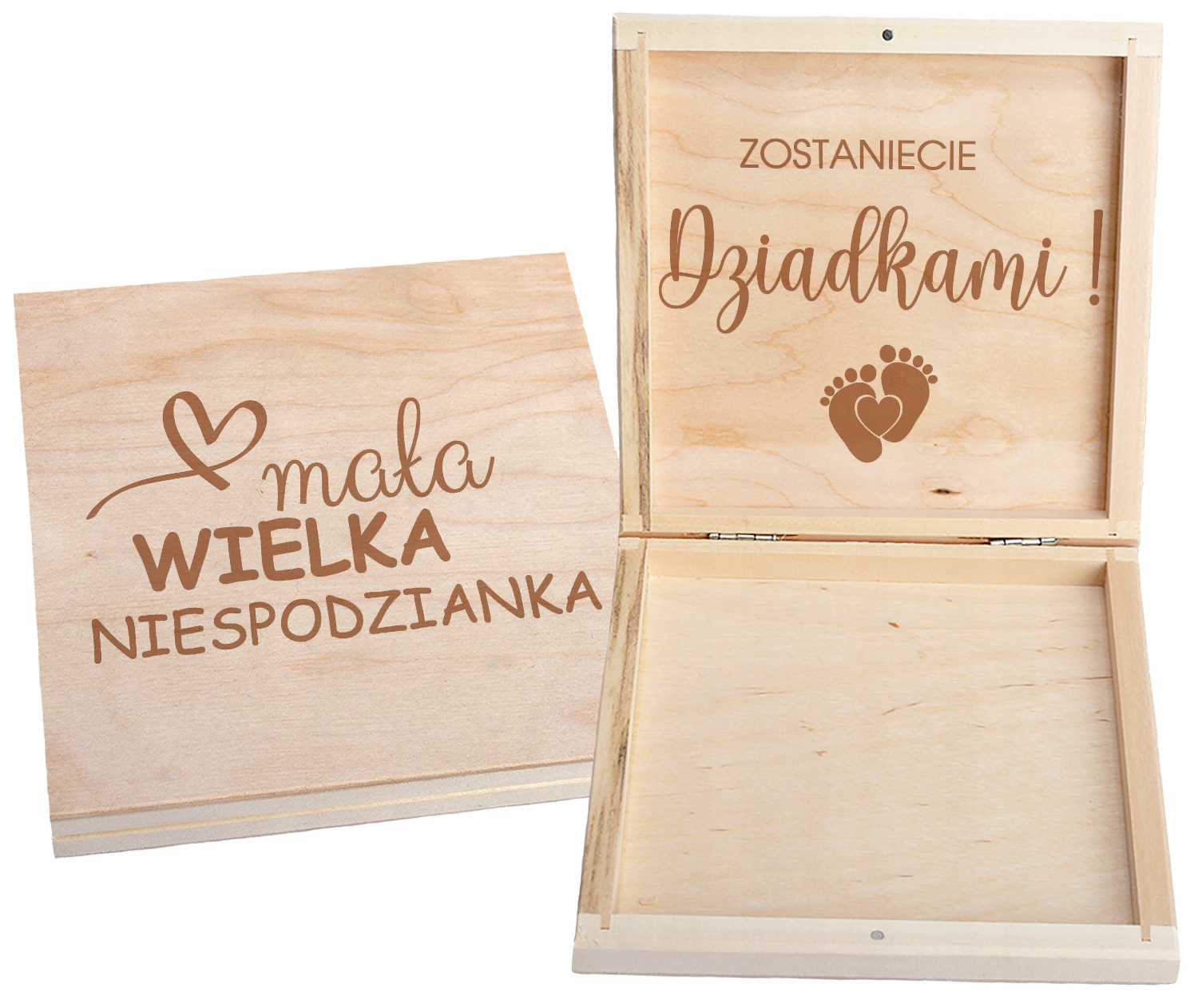 Drewniane Pudełko Skrzynka Powiadomienie O Ciąży Nadruk Grawer