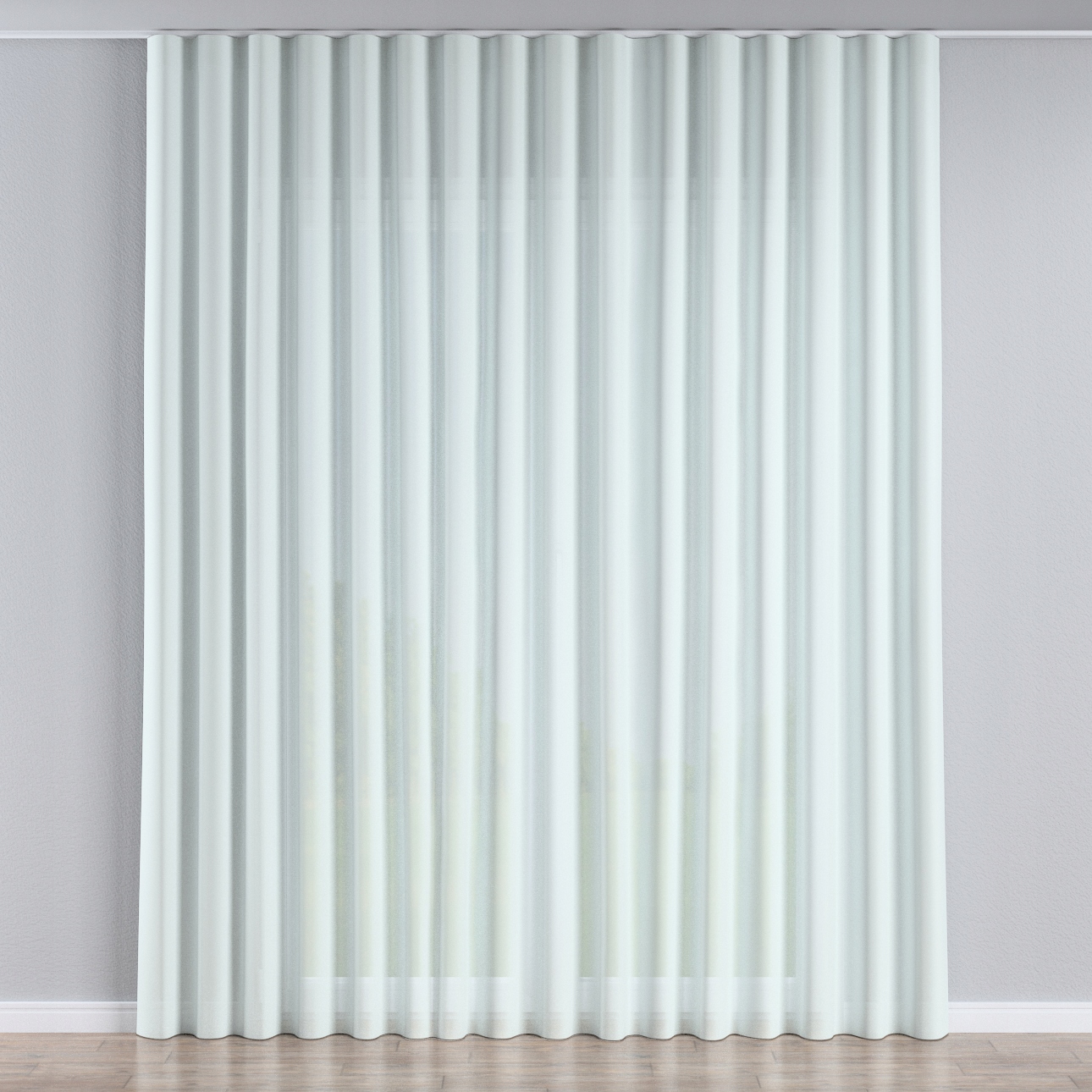 Hotová Záclona na řasící pásce wave, voálová, 300x245cm, zelená