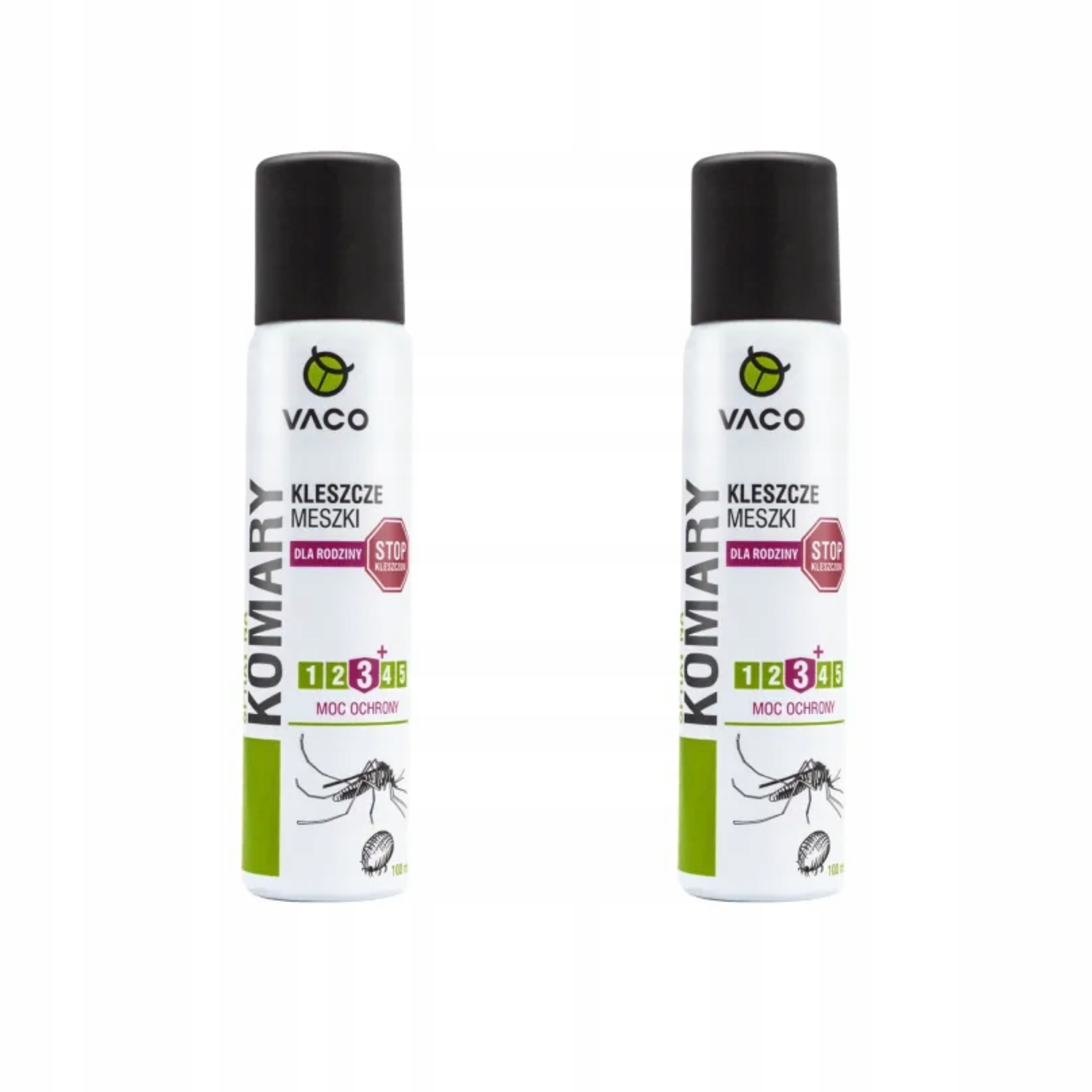 Spray na Komary Kleszcze Meszki 2 x 100 ml Skuteczny do 5h bezpieczny, Vaco