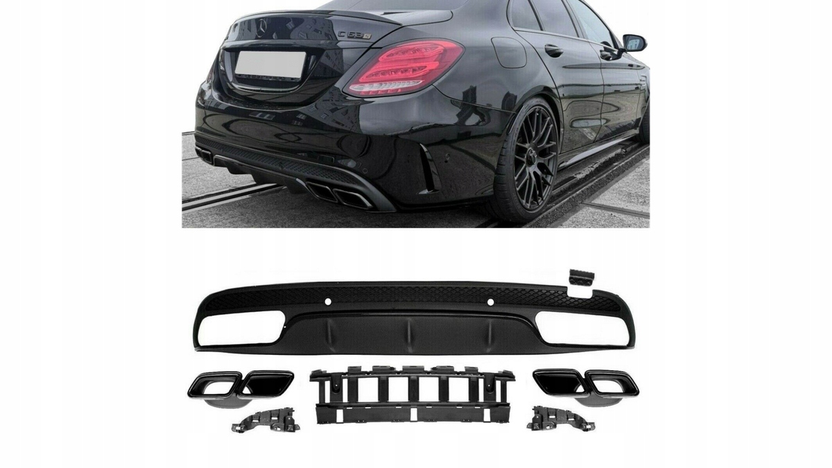 Difuzér Mercedes-Benz C W205 S205 zadný s koncovkami