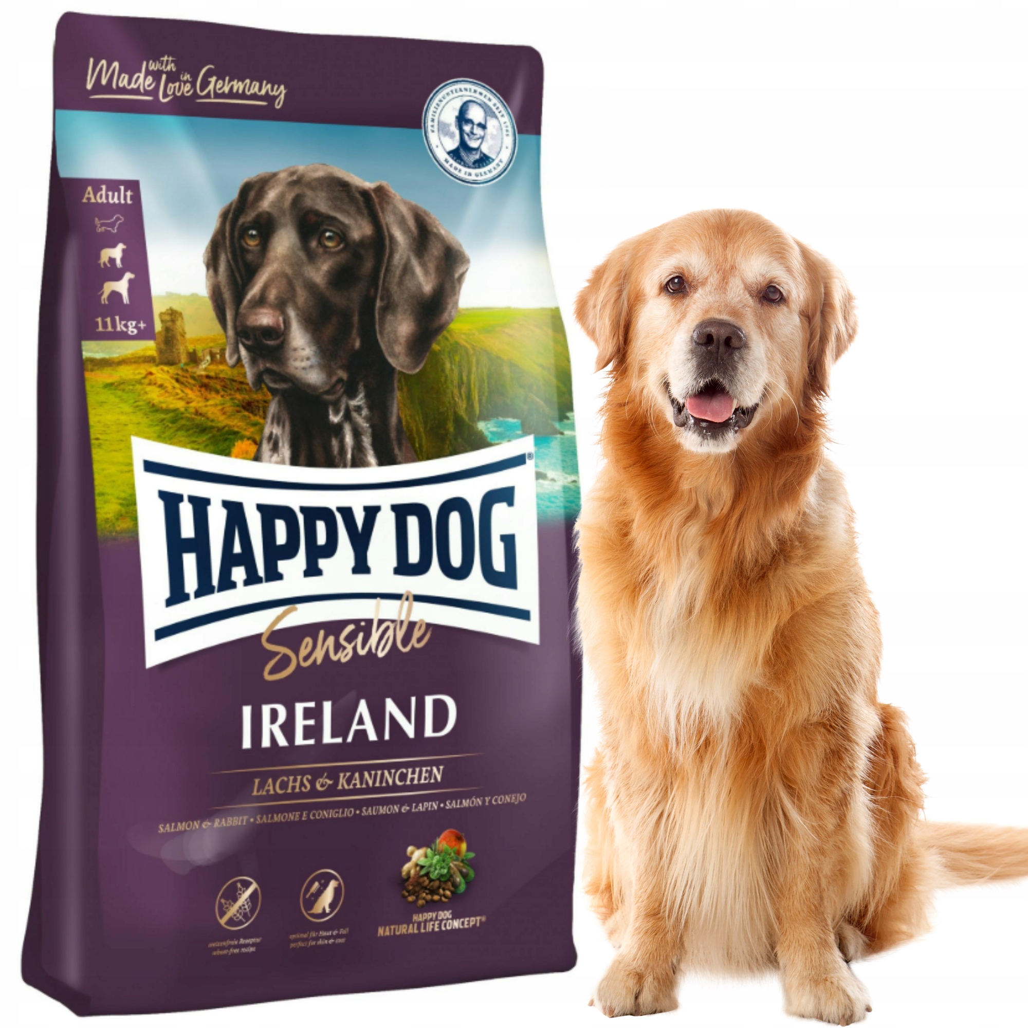 Happy Dog Sensible Ireland Sucha karma dla psa łosoś królik 12,5kg