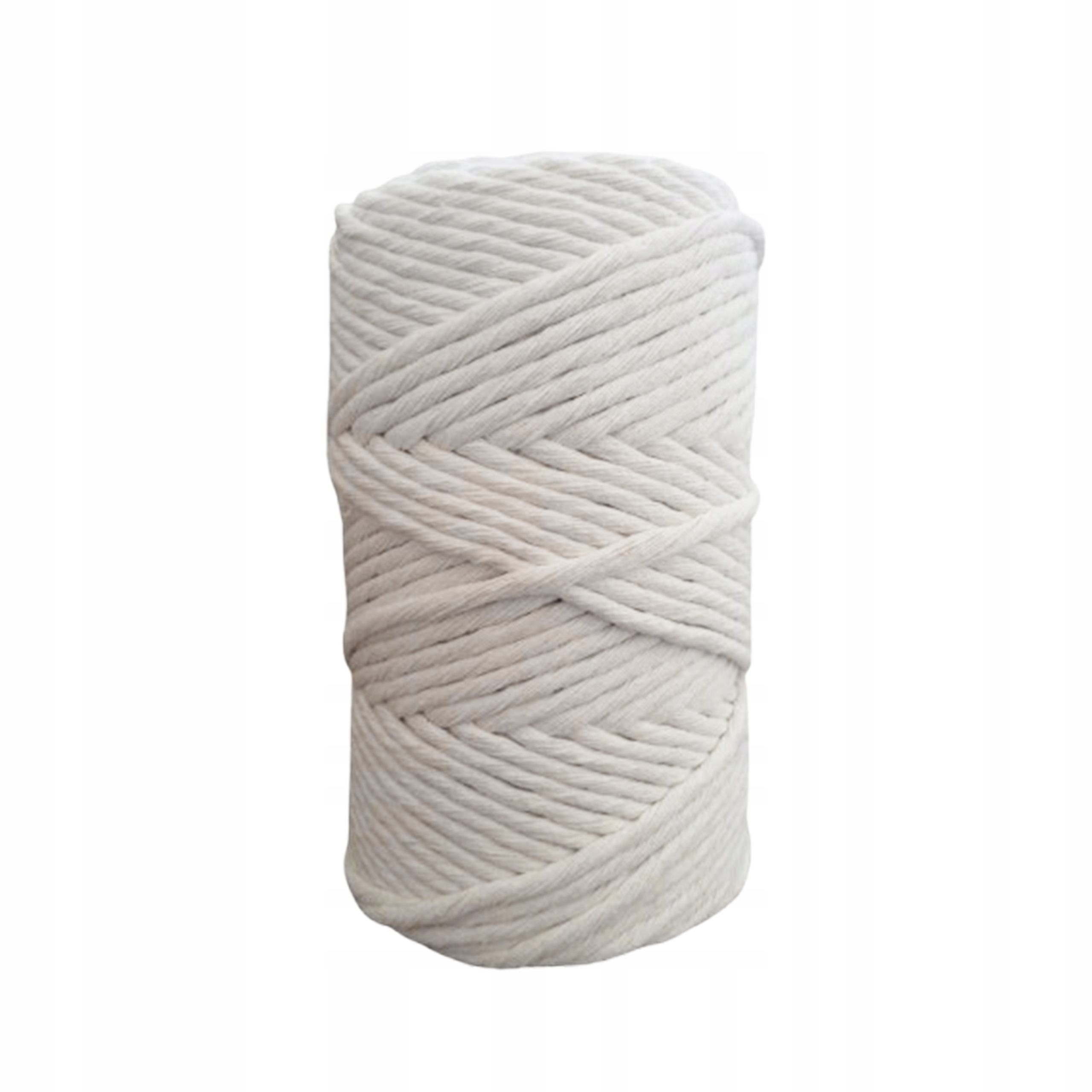 Bavlněná makramé šňůra 3 mm 100 m Ecru na sáčky na háčkování košíků