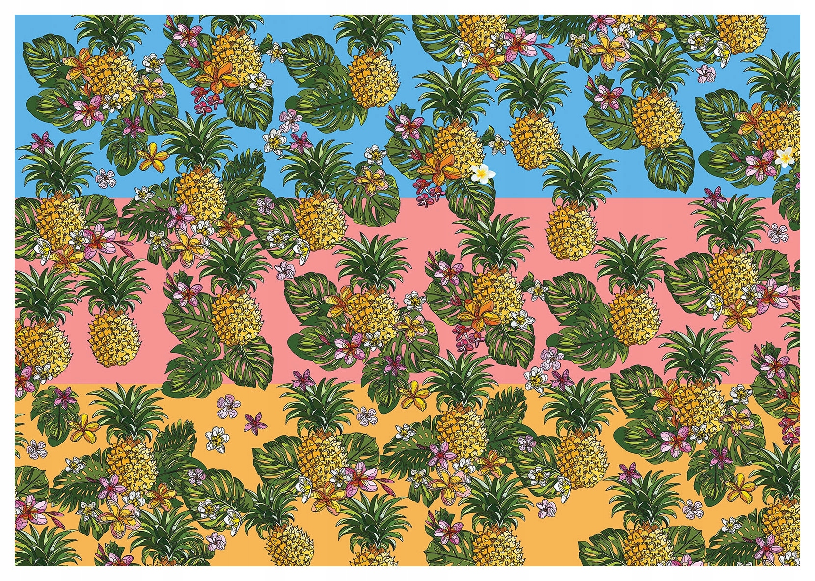 Fototapeta Tropické ananasy Vinylové listy 416x254 lepidlo