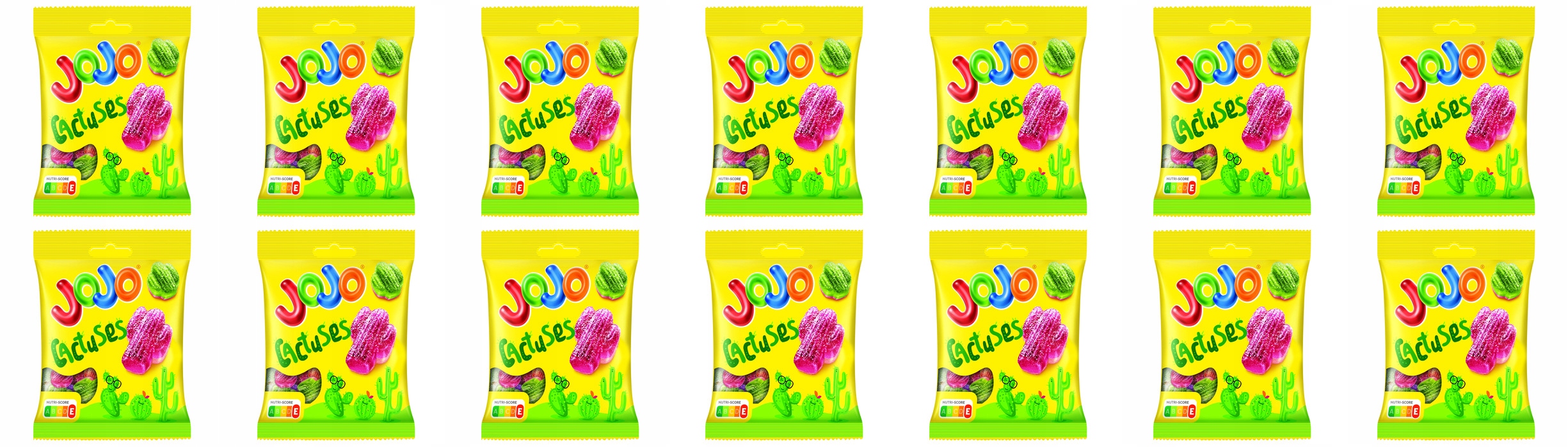 14 x 80 g Jojo Želé Bonbony Kaktusy Směs ovocných želé Půl Kartonu