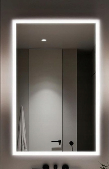 Led Obdĺžnikové Zrkadlo 100 x 40 cm Led Podsvietené Kúpeľňové Zrkadlo Cob