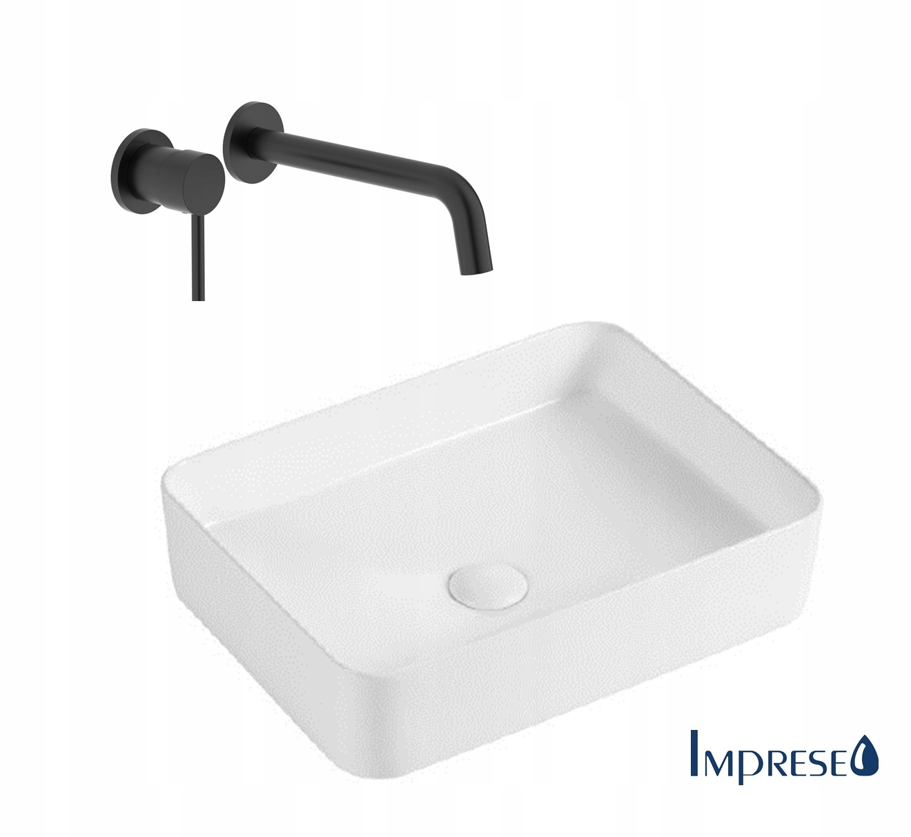 Umývadlová doska 50*38 Imprese i-FORM biela Podomietková Batéria čierna