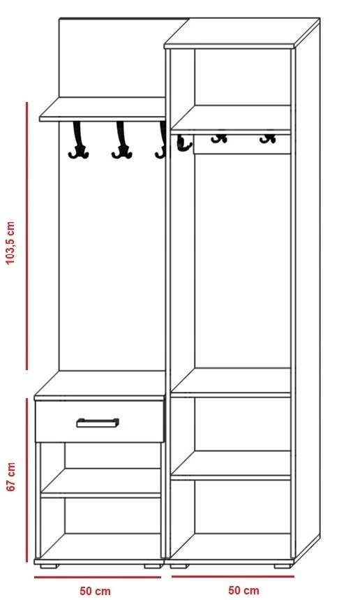 Nowoczesna garderoba VICTORIA L/P lancelot+biel Szerokość mebla 100 cm