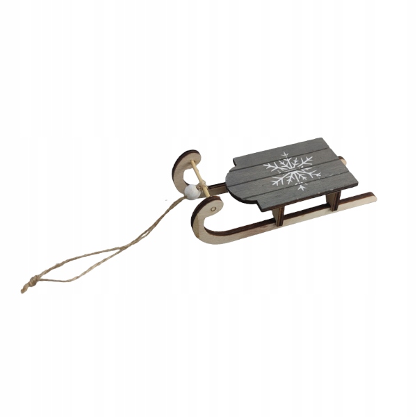 saneczki drewniane 15cm szare  HDA-8418_G — 2