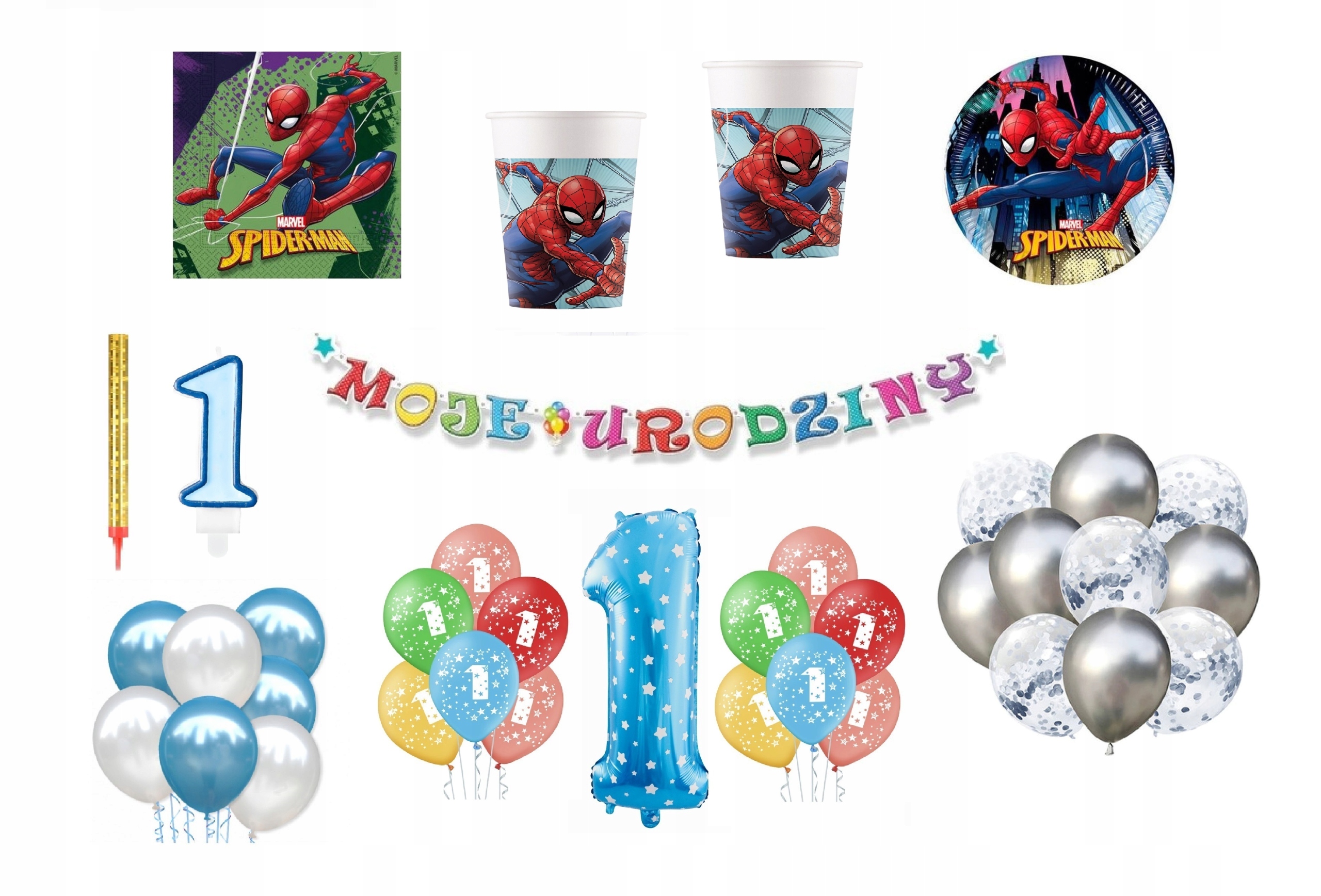 

Zestaw Spidermen 1Urodziny Balony Spider-Man