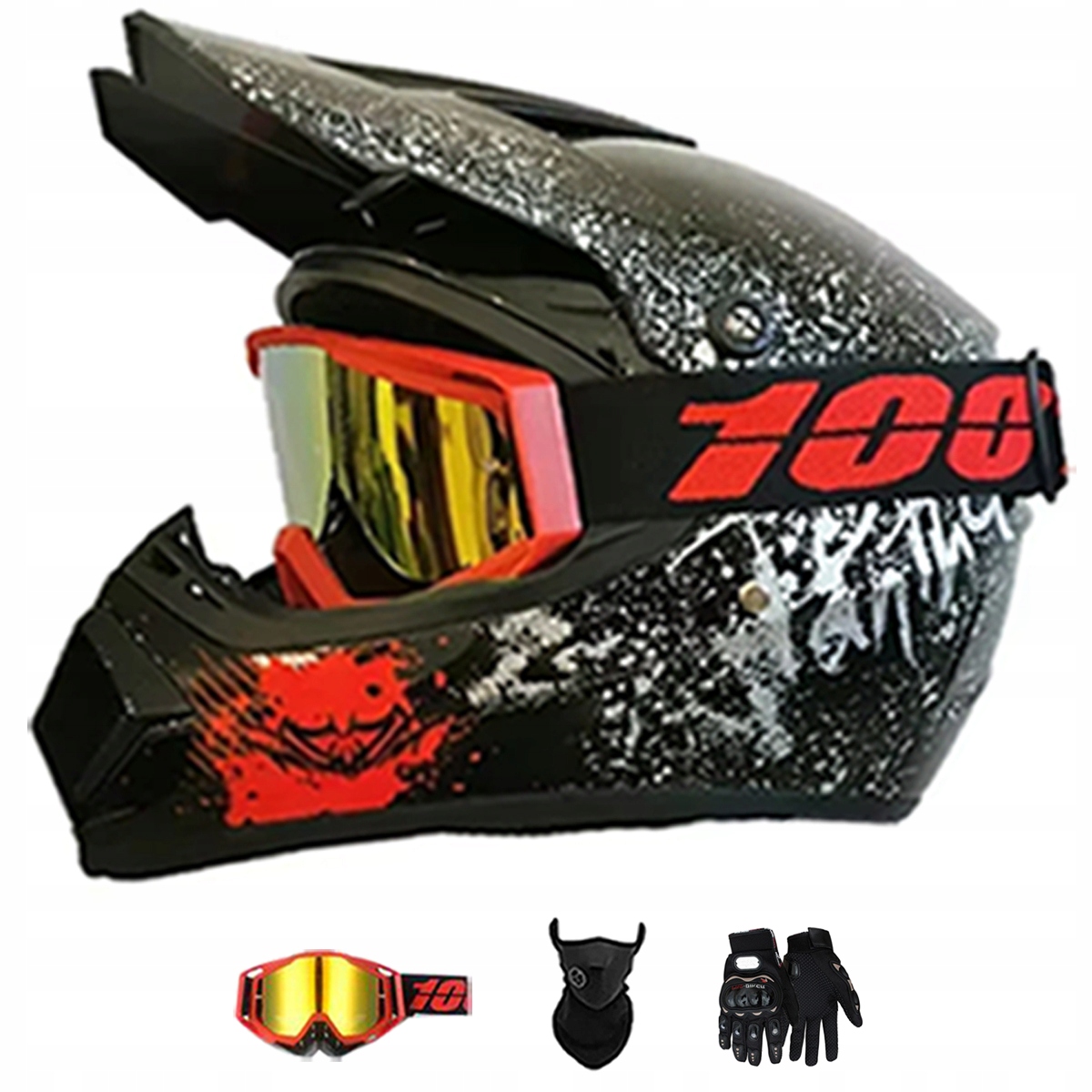 Motocyklová Přilba Lehká Enduro Quada Brýle Rukavice Maska S
