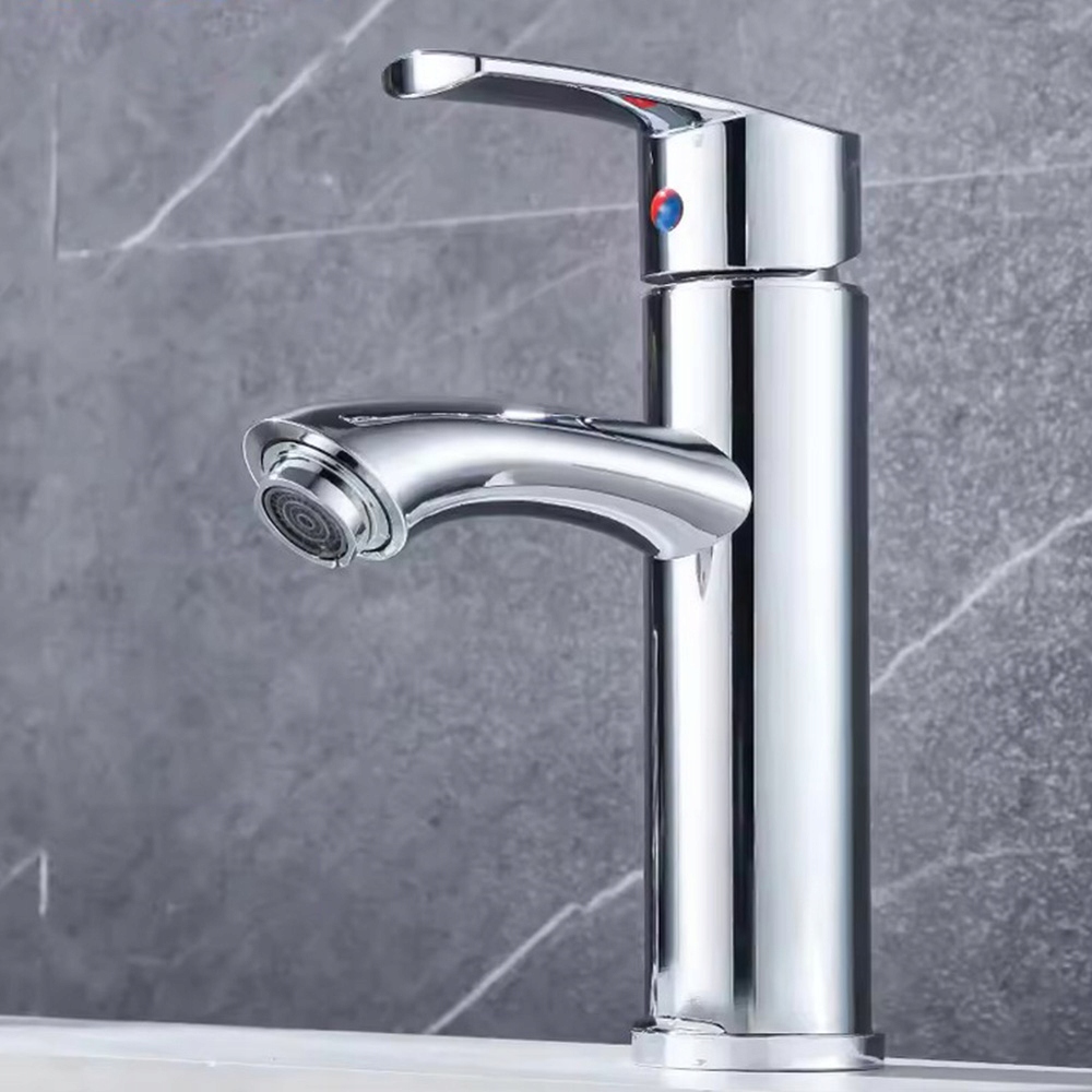 BATERIA UMYWALKOWA ŁAZIENKOWA NABLATOWA KRAN DO UMYWALKI CHROM STAŁA MODERN Kolor chrom