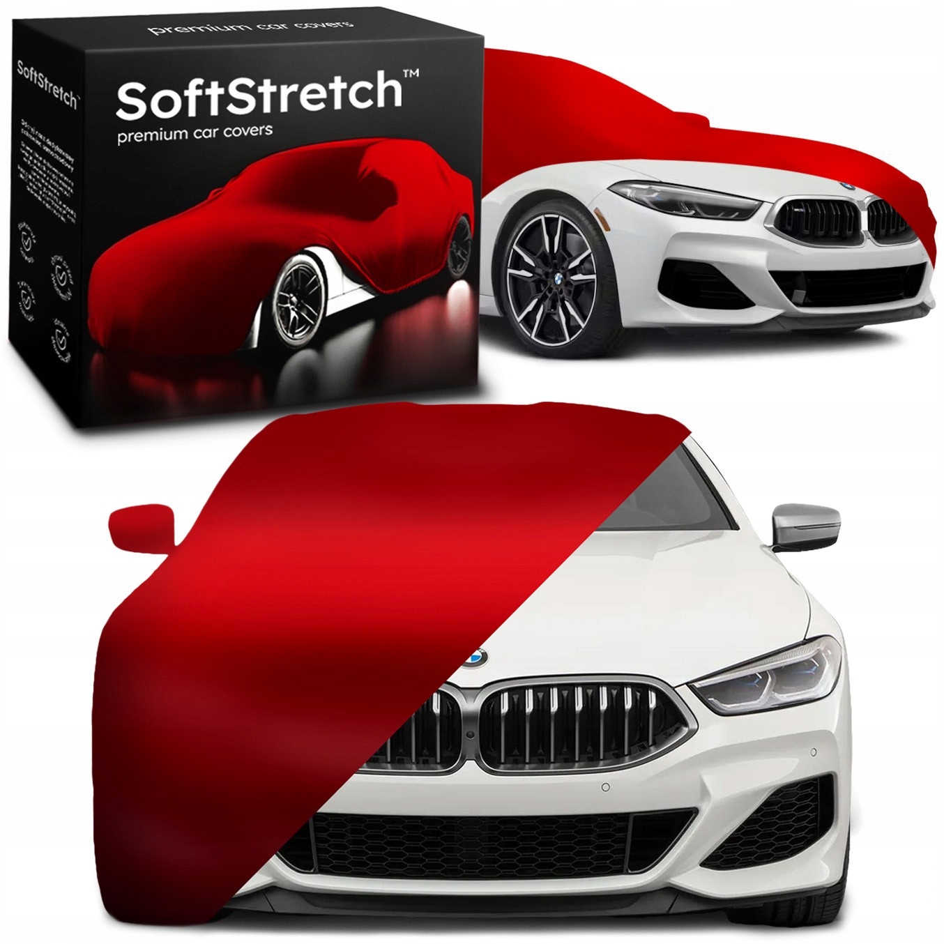 Kryt do auta SoftStretch pro Bmw řady 8 Coupe červený