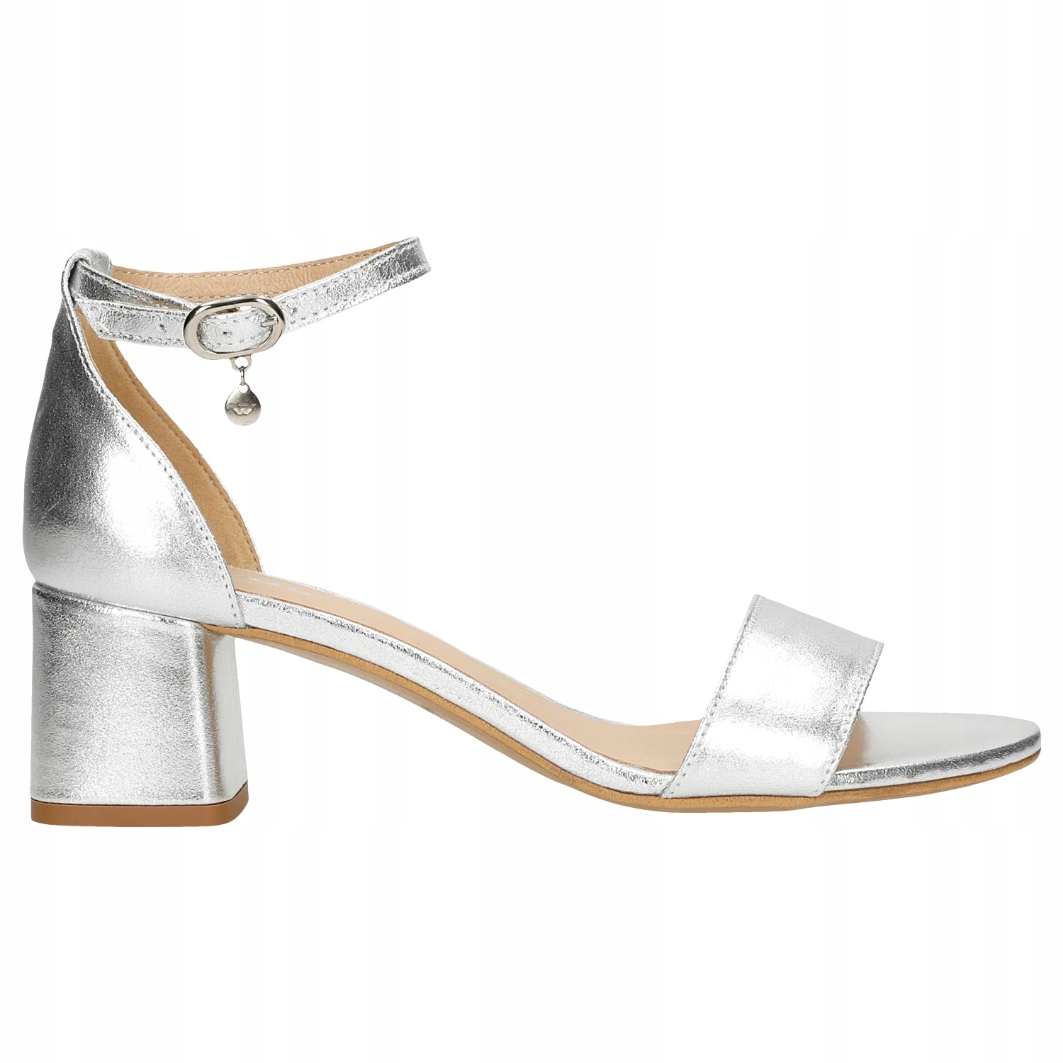 

Buty Wojas Sandały damskie na obcasie srebrne r.39