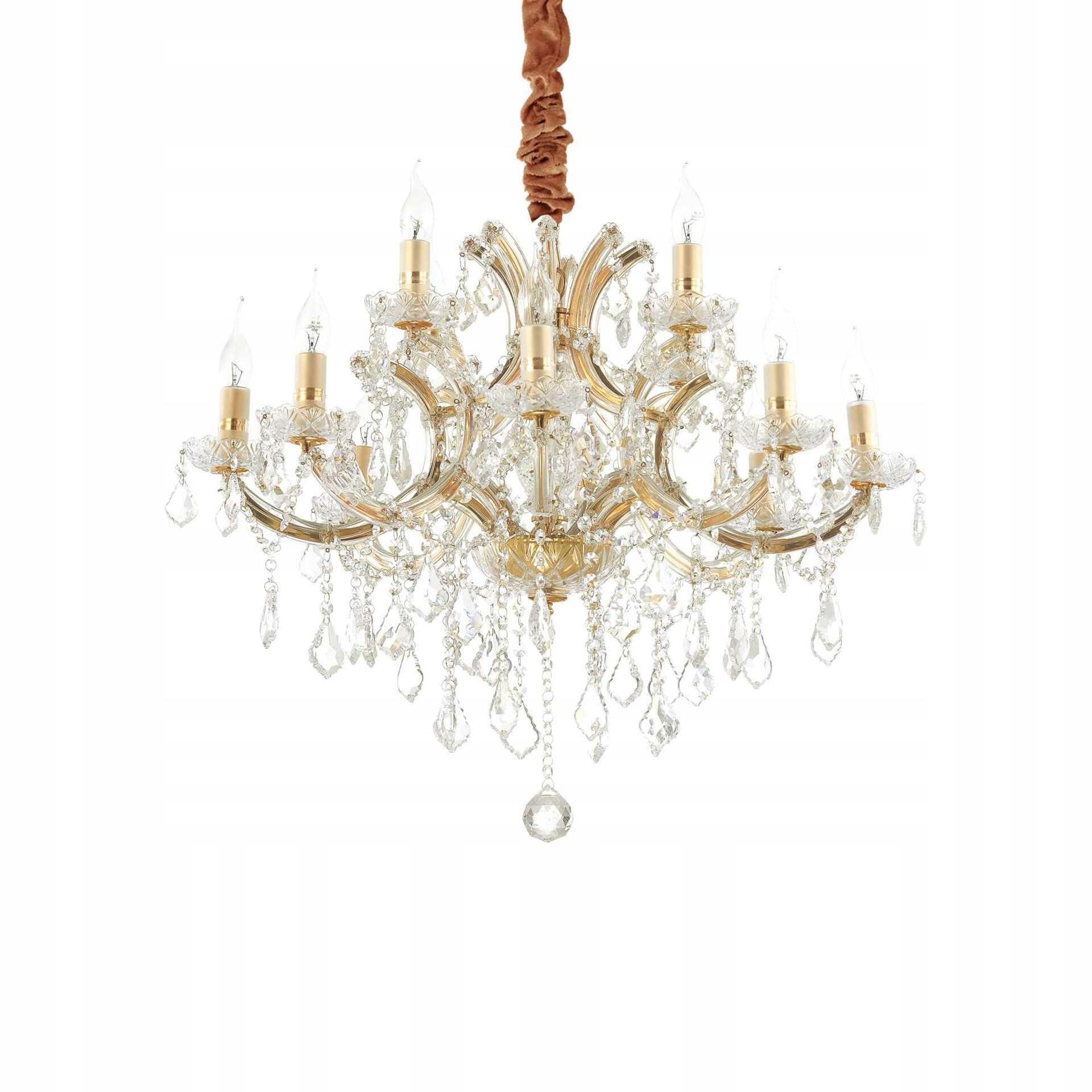Závěsný lustr Ideal Lux Napoleon SP12 zlatý E14 12x40W 73cm
